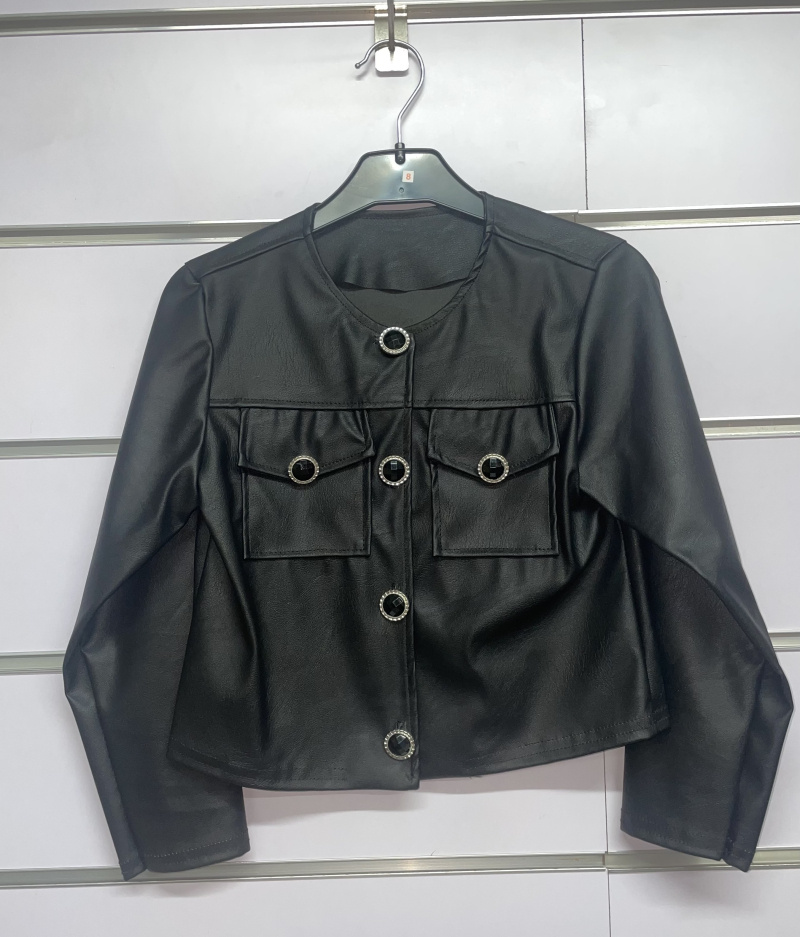 Grossista CHIC COOL - Giacca con bottoni e tasca in tessuto FAUX SKAÏ