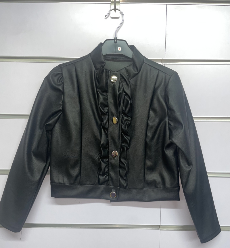 Grossista CHIC COOL - Giacca per bambini con bottoni in tessuto FINTA PELLE