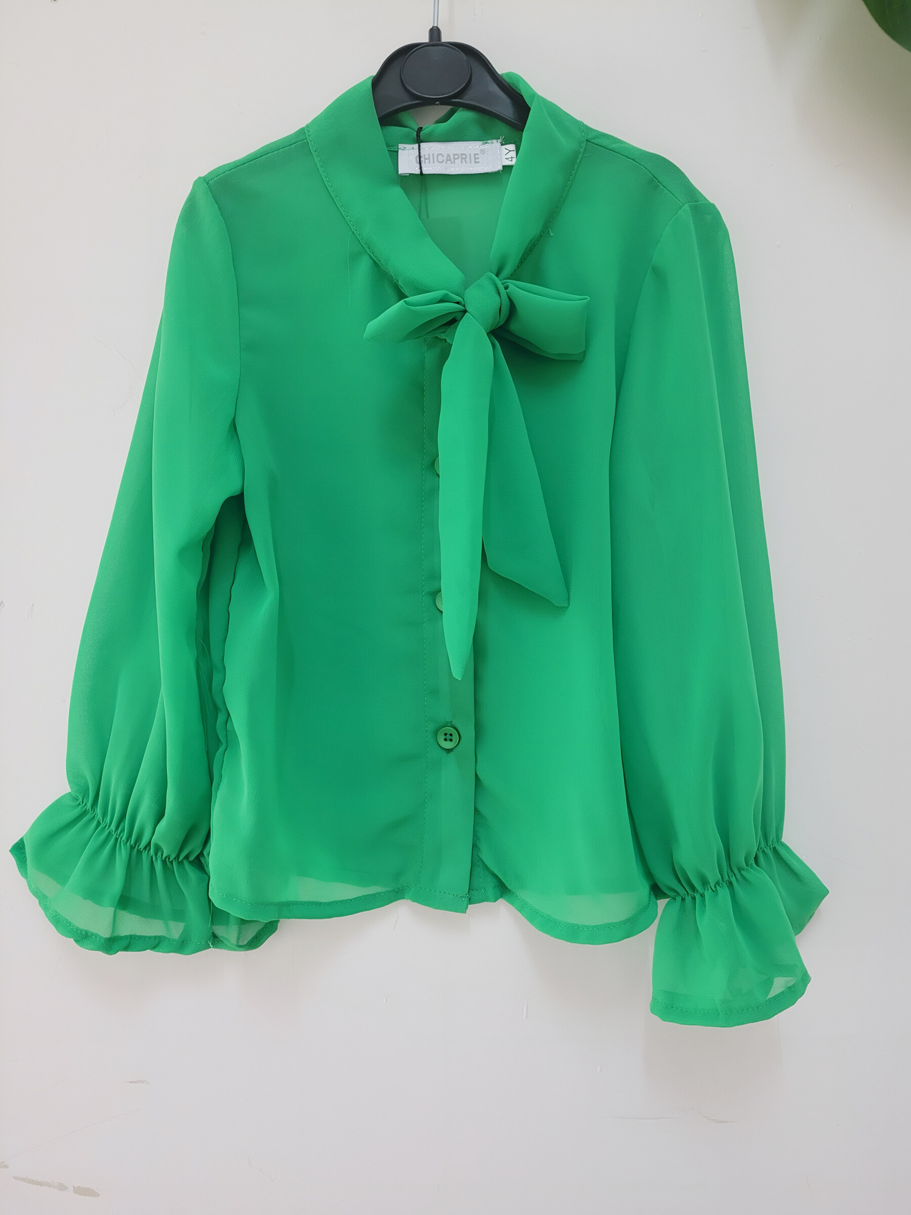 Grossiste Chicaprie - Chemise Tunique Unie Raffinée Fluide Et Légère Classique Fille