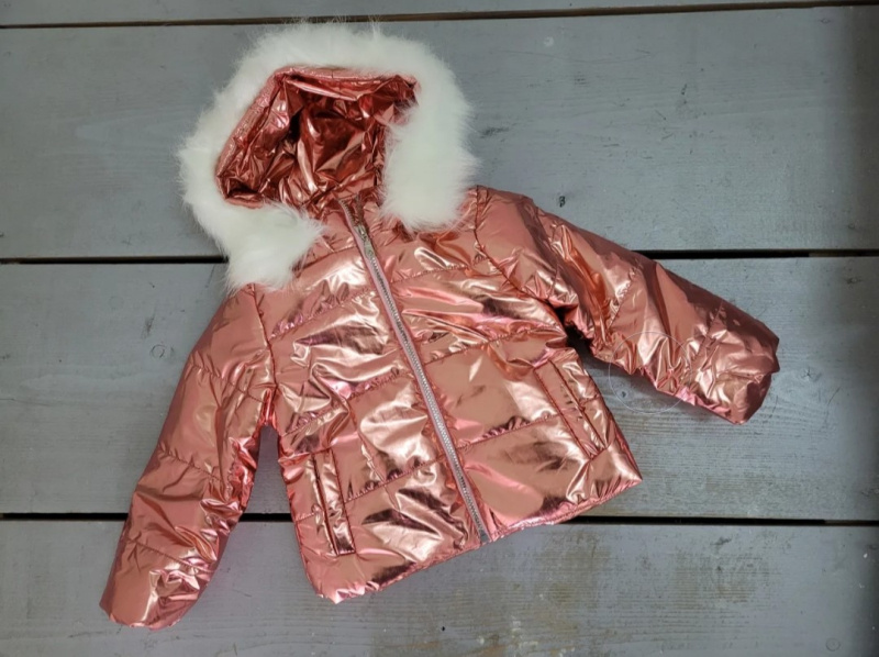 Wholesaler Chicaprie - Girls' Shiny Down Jacket With Imitation Fur