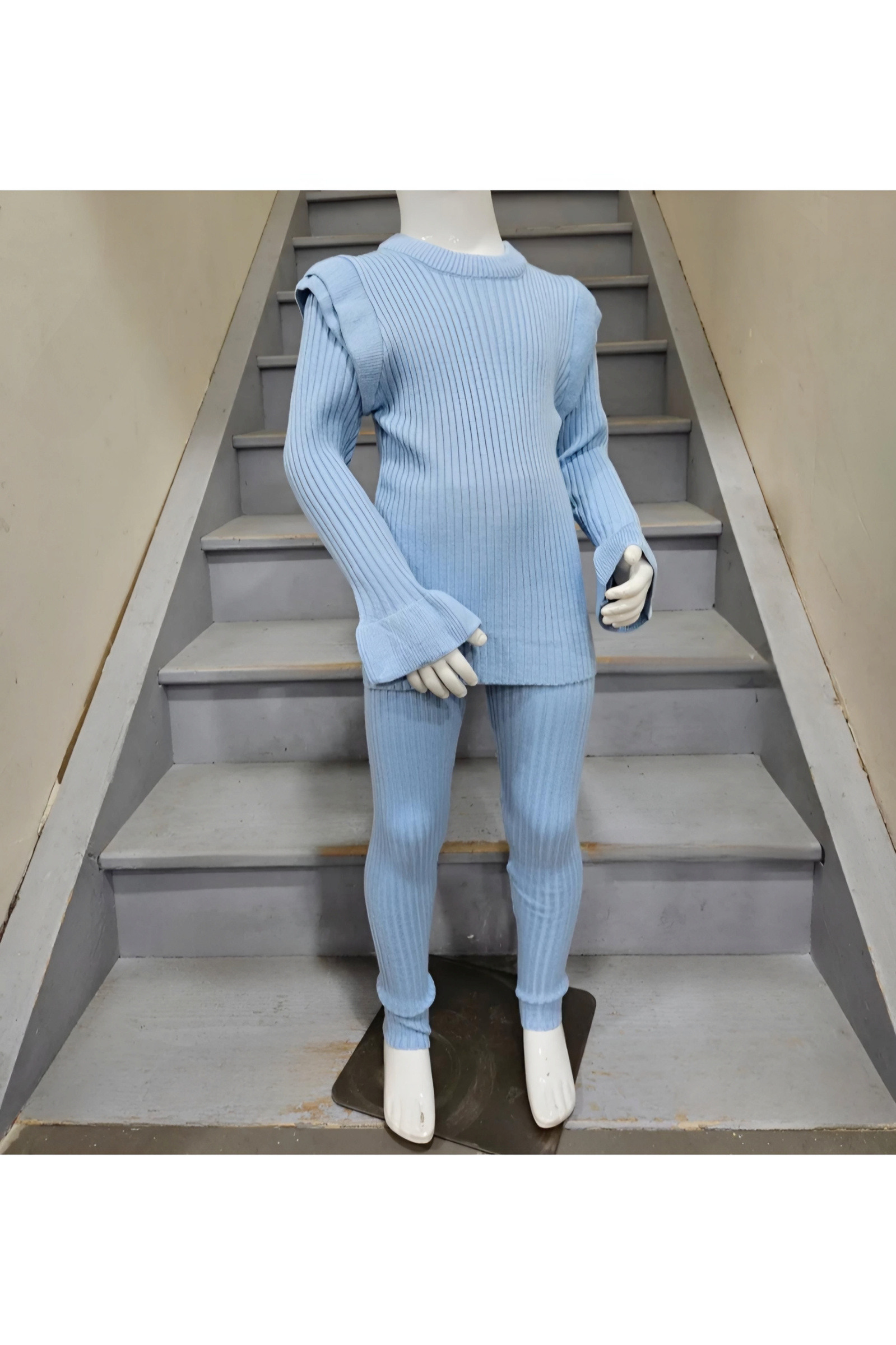 Wholesaler Chicaprie - Girls' ribbed corduroy legging and ruffle sweater set
