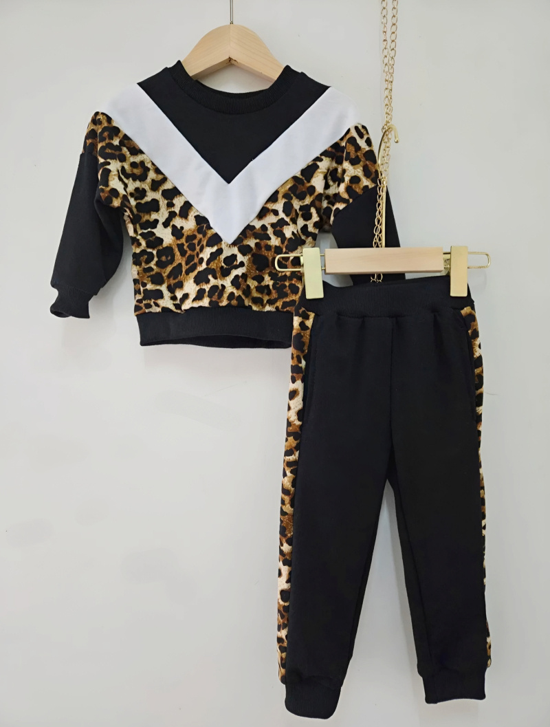 Grossista Chicaprie - Set composto da semplice maglione a pois e pantaloni da jogging per ragazze