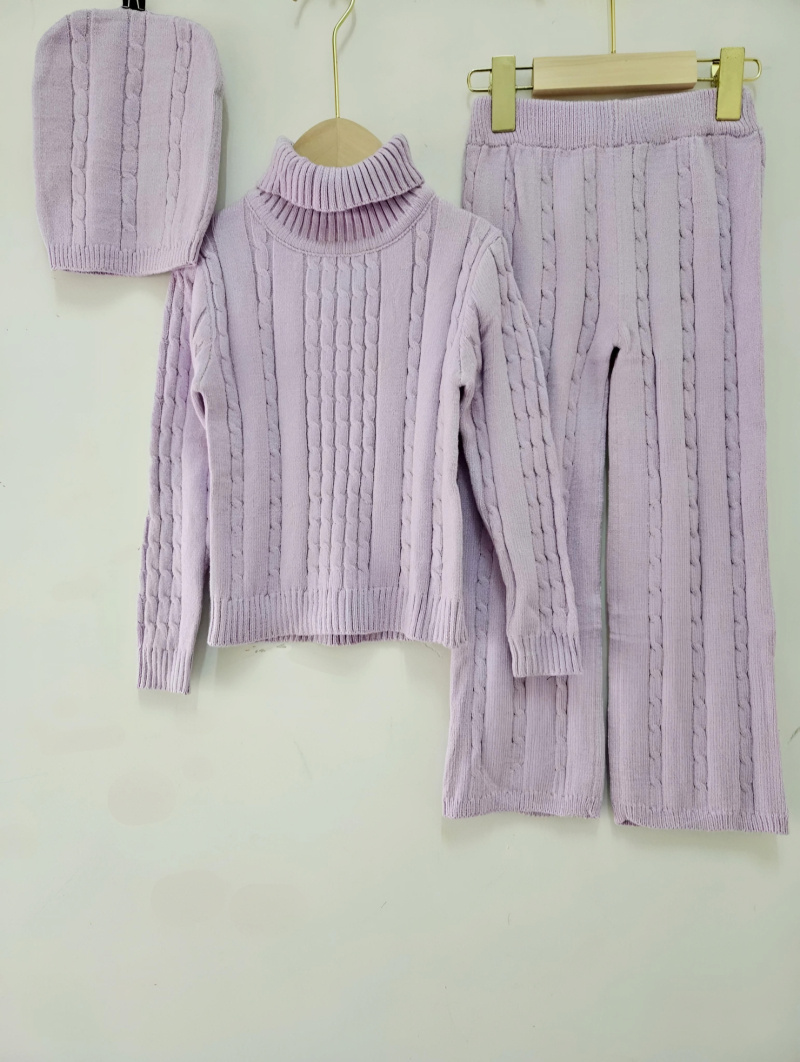 Grossista Chicaprie - Pantaloni set di maglioni a livello di tartaruga e una ragazza con tazza unita