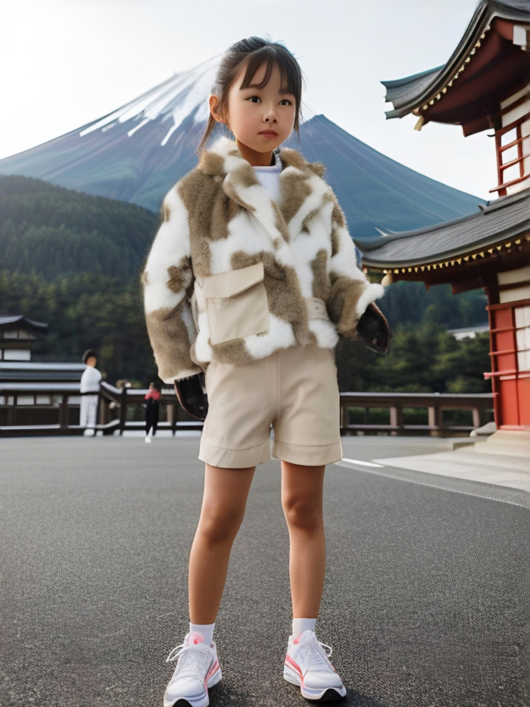 Mayorista Chicaprie - Conjunto de chaqueta estilo vaca de piel sintética para niña y pantalones cortos de piel sintética