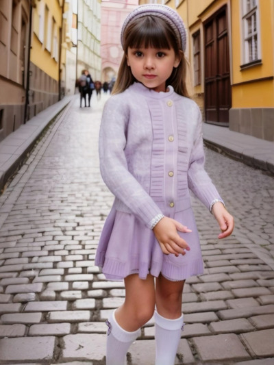 Grossista Chicaprie - Completo Cardigan a Maniche Lunghe e Gonna Corta Pieghettata con Motivi a Maglia e Berretto Chic per Ragazze Grossista Chicaprie - Completo Cardigan a Maniche Lunghe e Gonna Corta Pieghettata con Motivi a Maglia e Berretto Chic per Ragazze