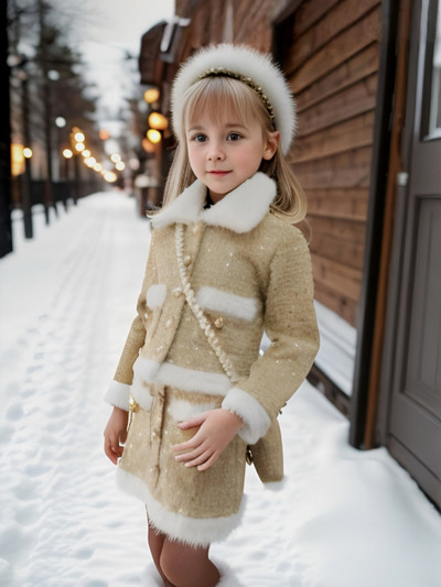 Grossista Chicaprie - Completo Giacca e Gonna Corta in Tweed Chic con Pelliccia Sintetica e Bottoni di Perle per Ragazze Grossista Chicaprie - Completo Giacca e Gonna Corta in Tweed Chic con Pelliccia Sintetica e Bottoni di Perle per Ragazze