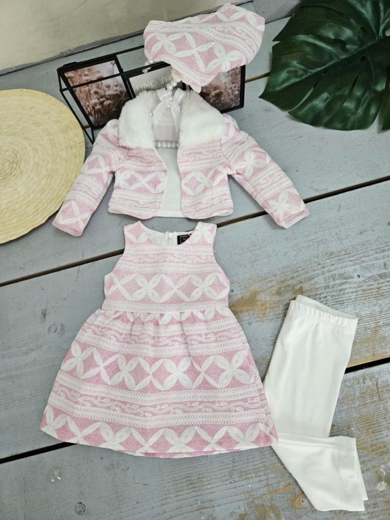 Mayorista Chicaprie - Conjunto chaqueta y vestido bebé niña