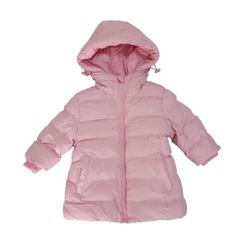 Wholesaler Chicaprie - Baby Girl's Long Plain Down Jacket