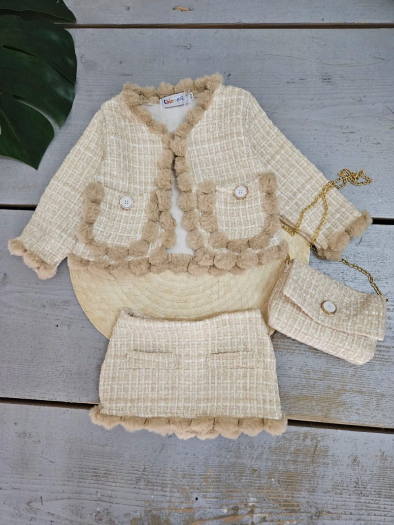 Wholesaler Chicaprie - Baby Girl Jacket and Skirt Set