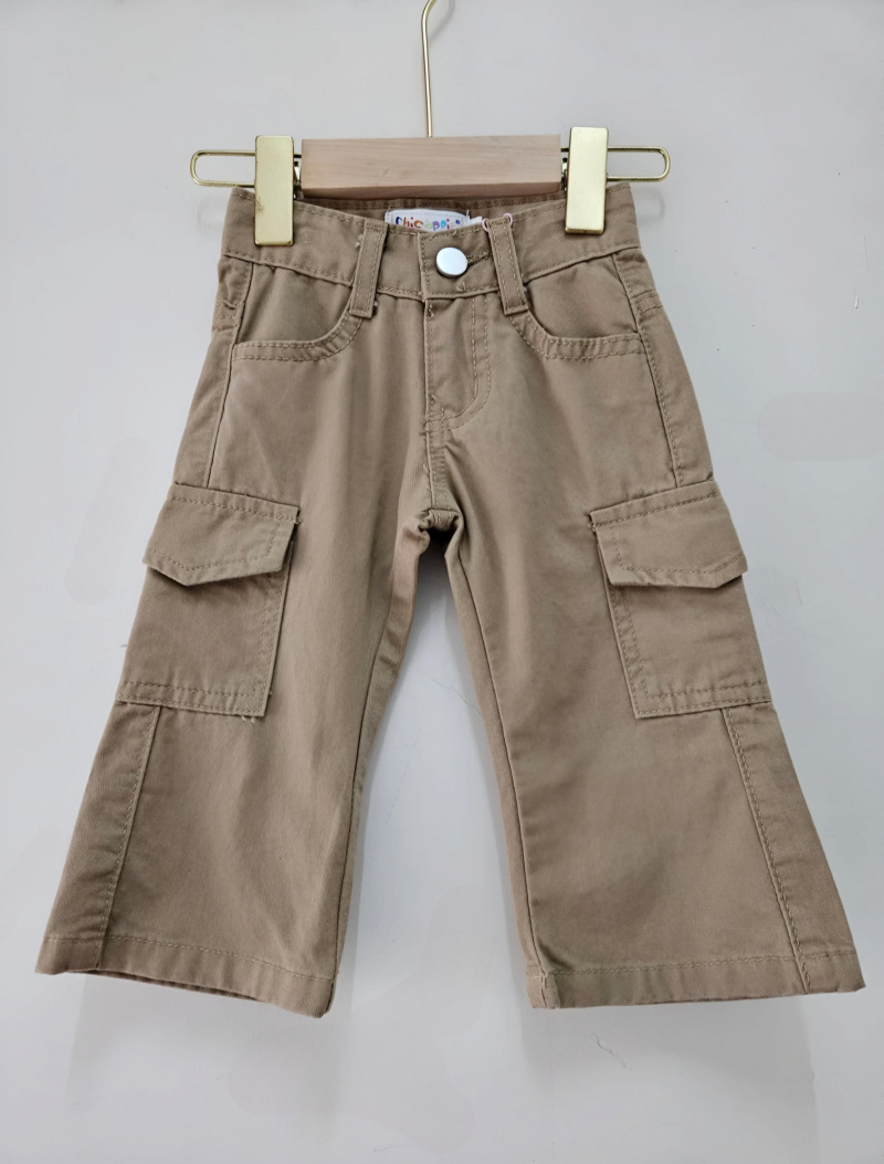 Mayorista Chicaprie - Pantalones cargo clásicos de color liso para bebé niña, para todas las estaciones