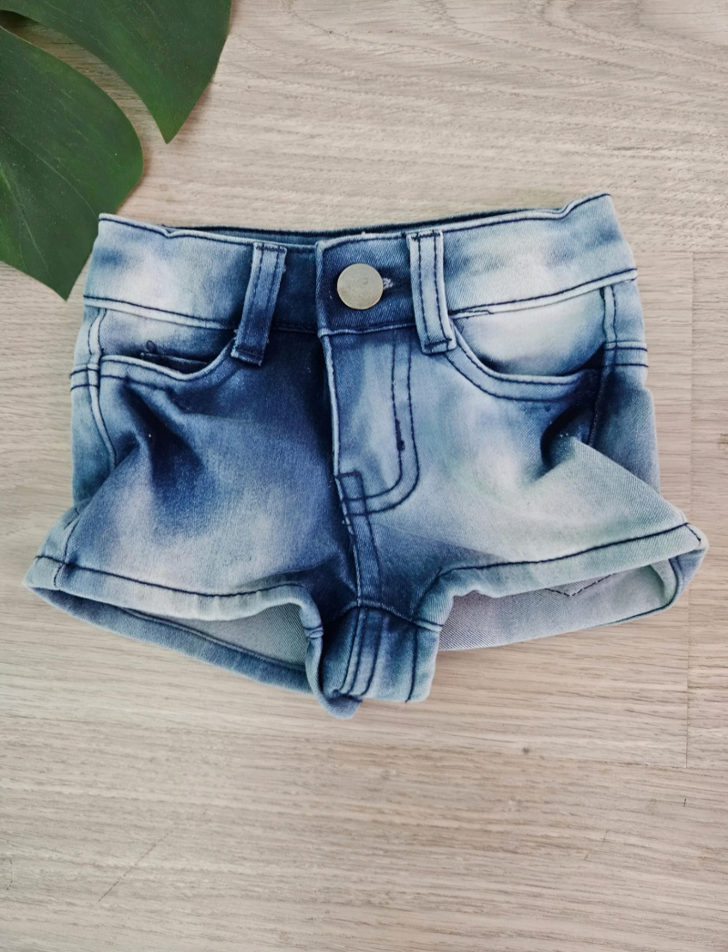Wholesaler Chicaprie - Baby Girl's Basic Plain Jean Shorts with Button Closure