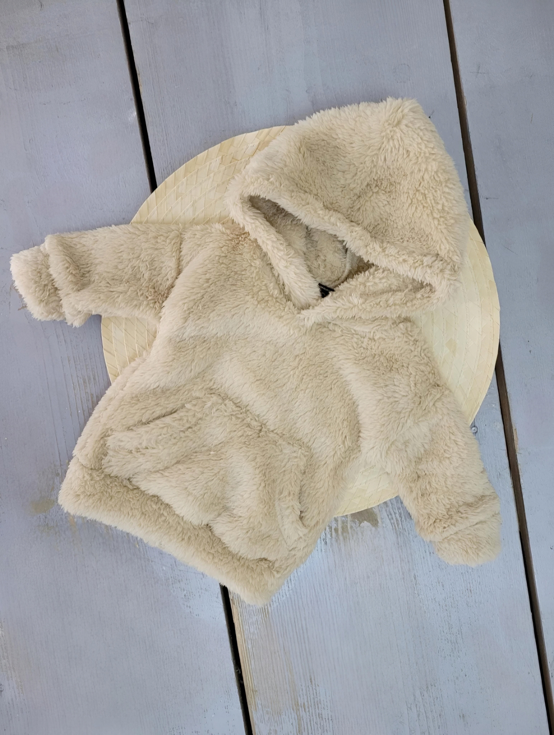 Grossiste Chicaprie - Sweat A Capuche Uni Faux Fourrure Doux Poche Centrale Bébé Fille