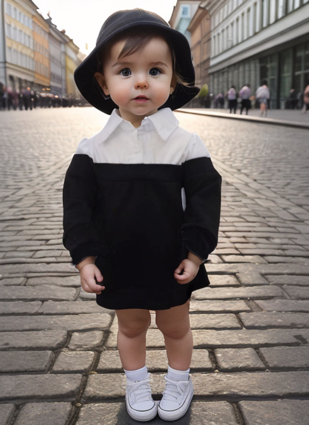 Grossiste Chicaprie - Pull Haut Chemise Et Bas Uni Manches Longues Bébé Fille