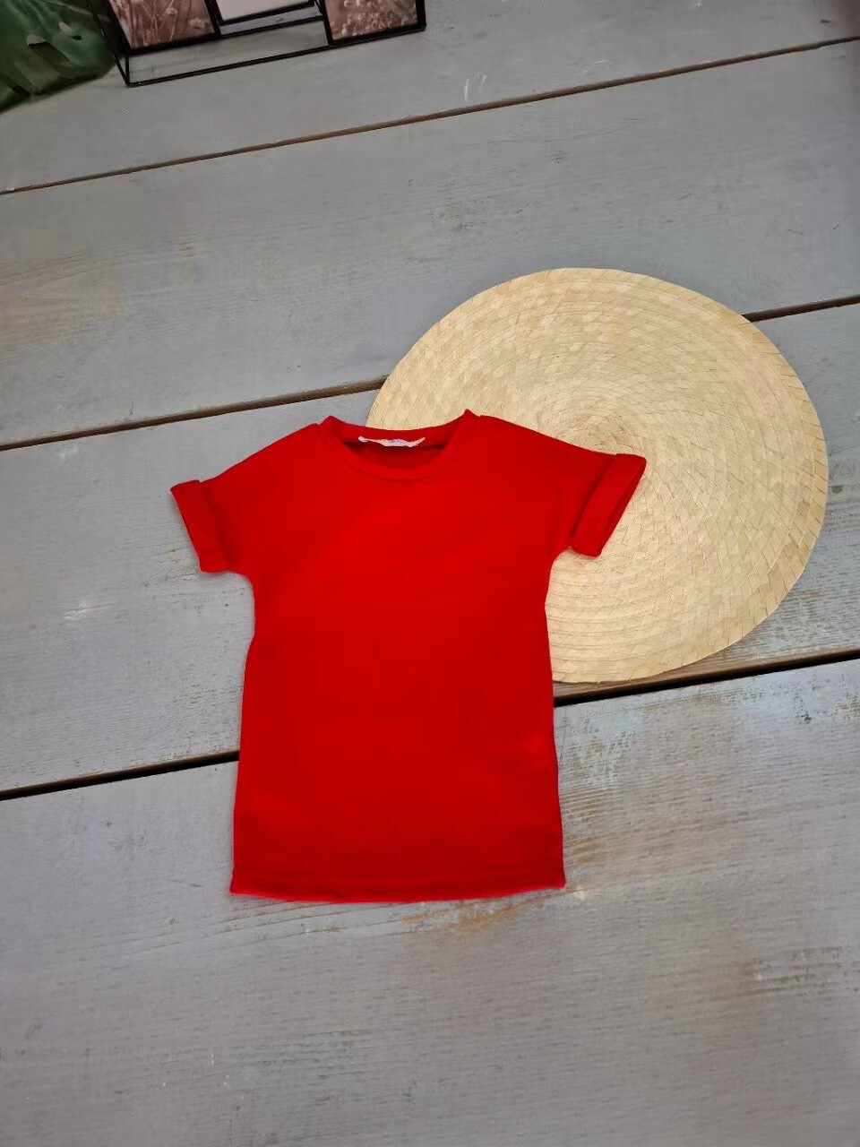 Grossiste Chicaprie - Robe Courte Manches Courtes Unie Bébé Fille