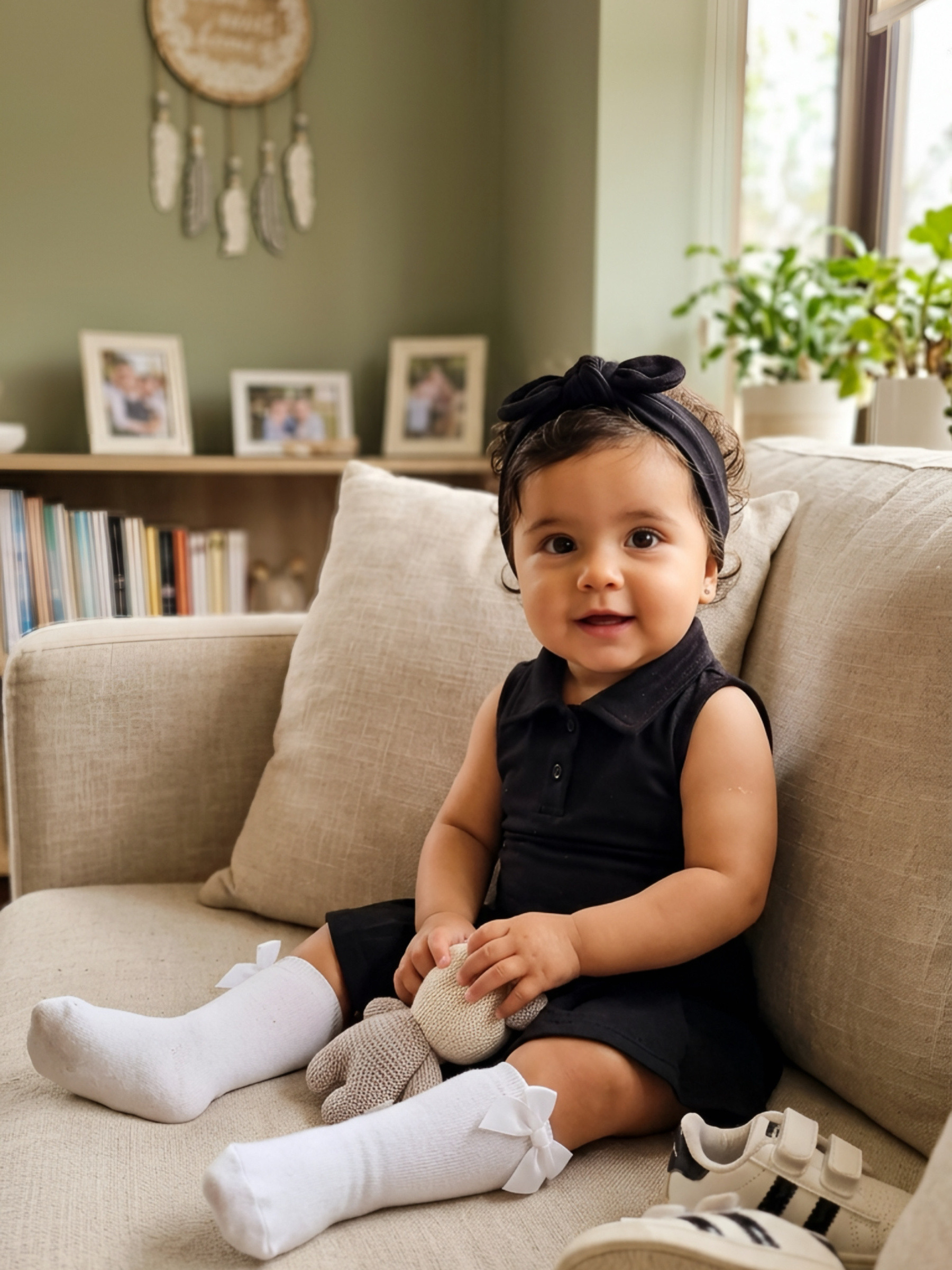 Großhändler Chicaprie - Ärmelloses Top-Set mit Einfarbigem Faltenrock und Baby-Mädchen-Stirnband