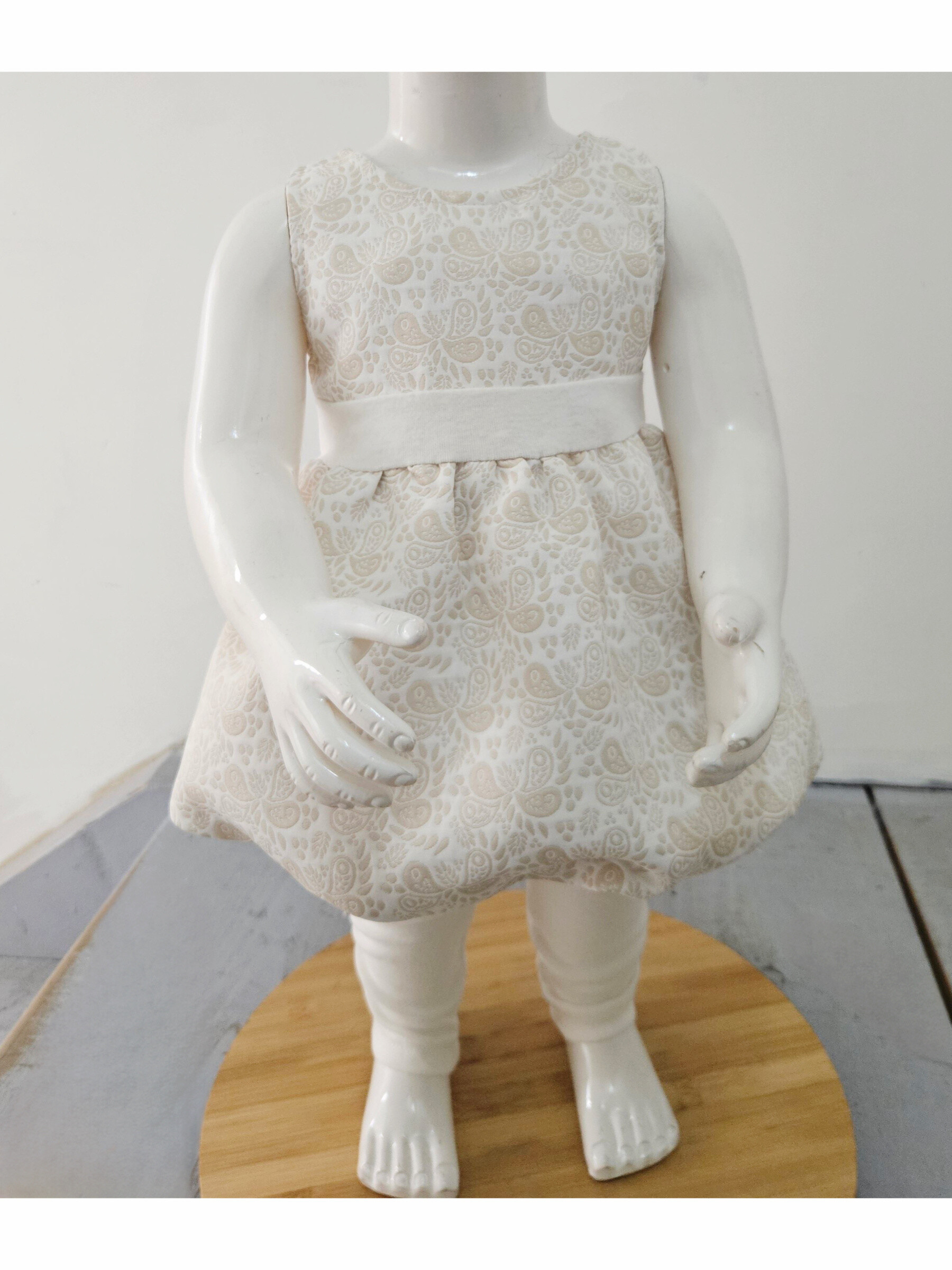 Mayorista Chicaprie - Conjunto de vestido sin mangas con estampado floral y leggings lisos para bebé niña