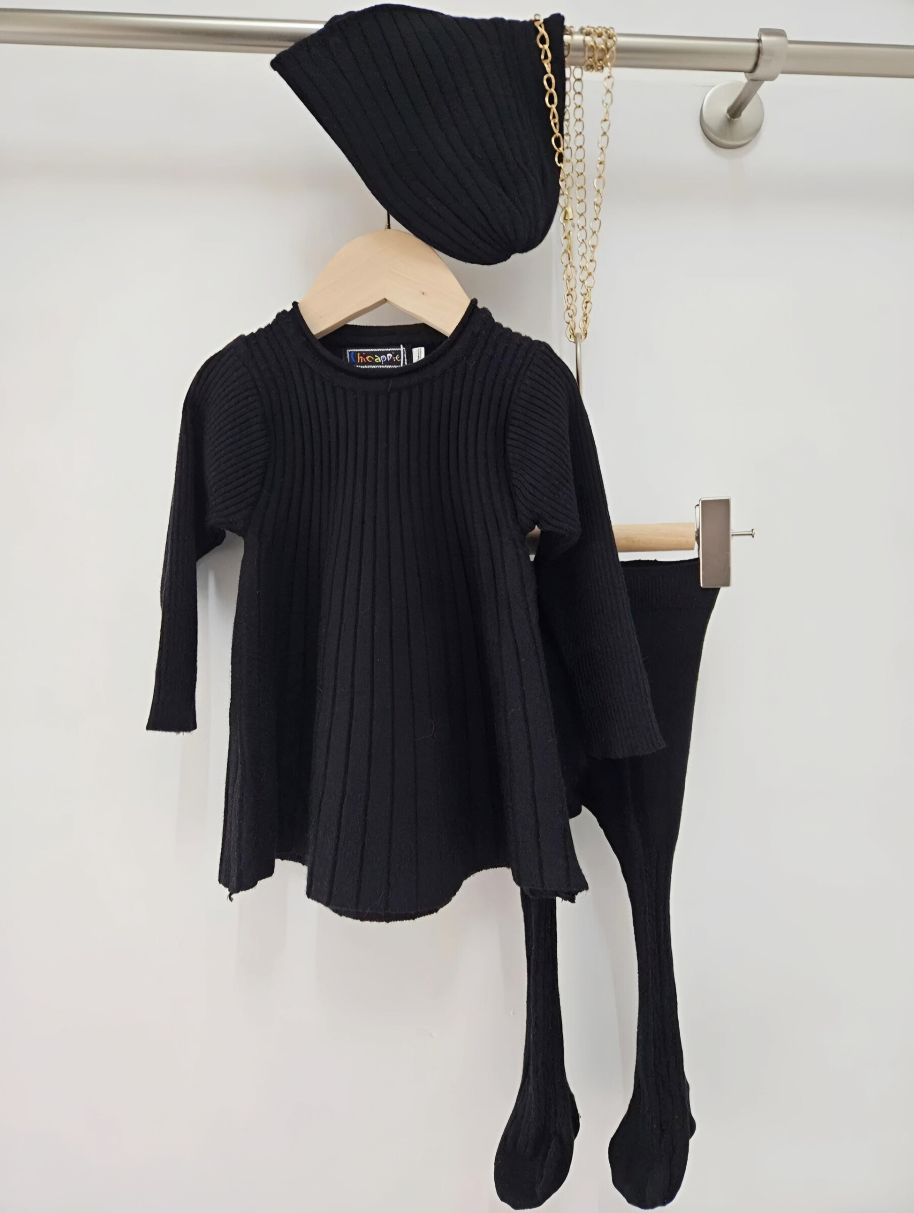 Mayorista Chicaprie - Conjunto Bebé Niña Jersey y Leggings Punto Acanalado Liso