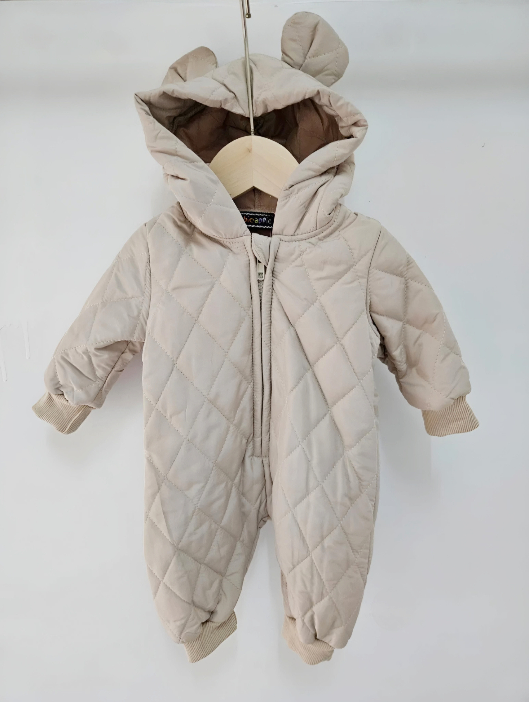 Großhändler Chicaprie - Unisex Baby-Overall gesteppt einfarbig Bären-Look mit Reißverschluss