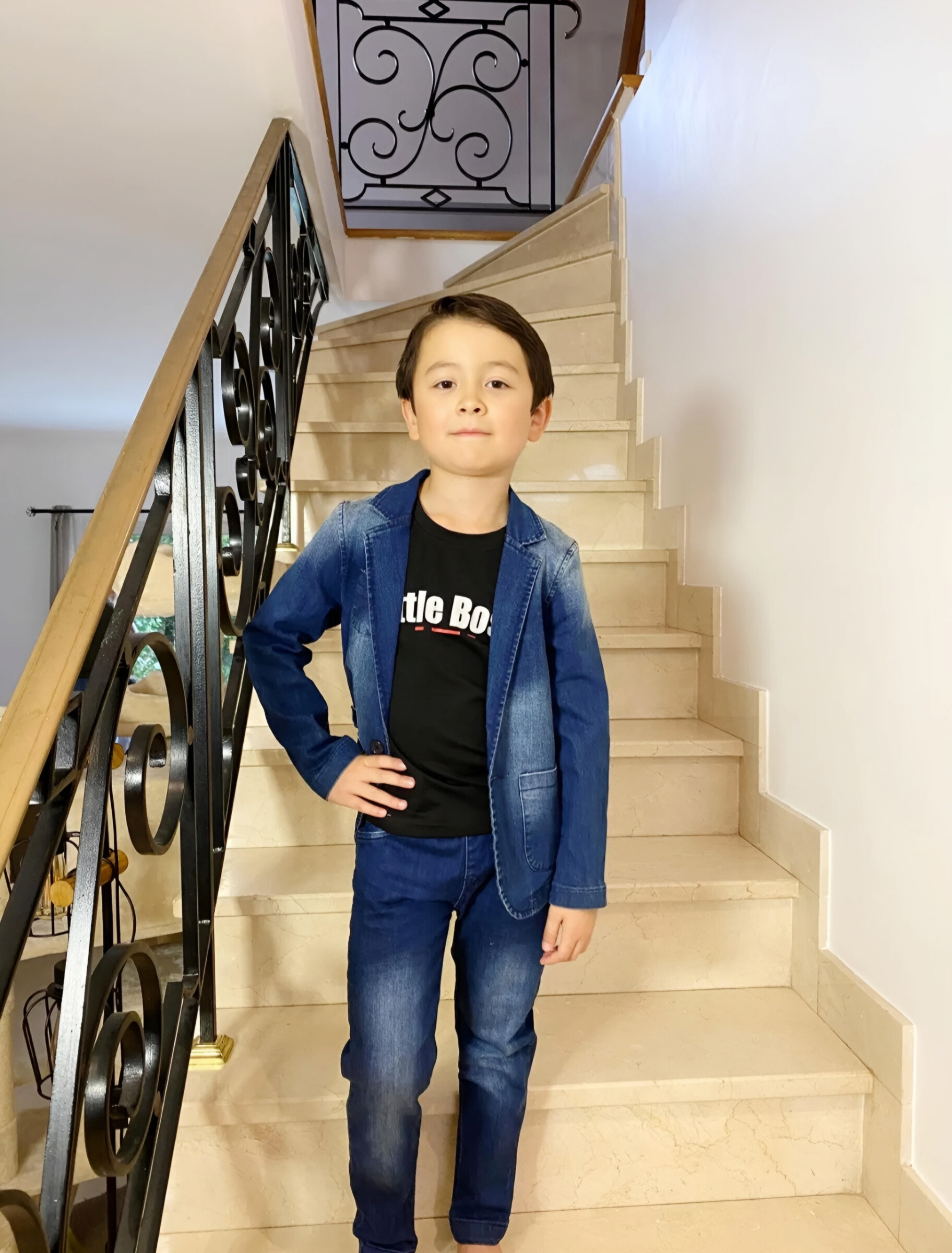 Grossiste Chicaprie - Ensemble Veste Et Pantalon Denim Avec Tee-Shirt Bébé Garçon