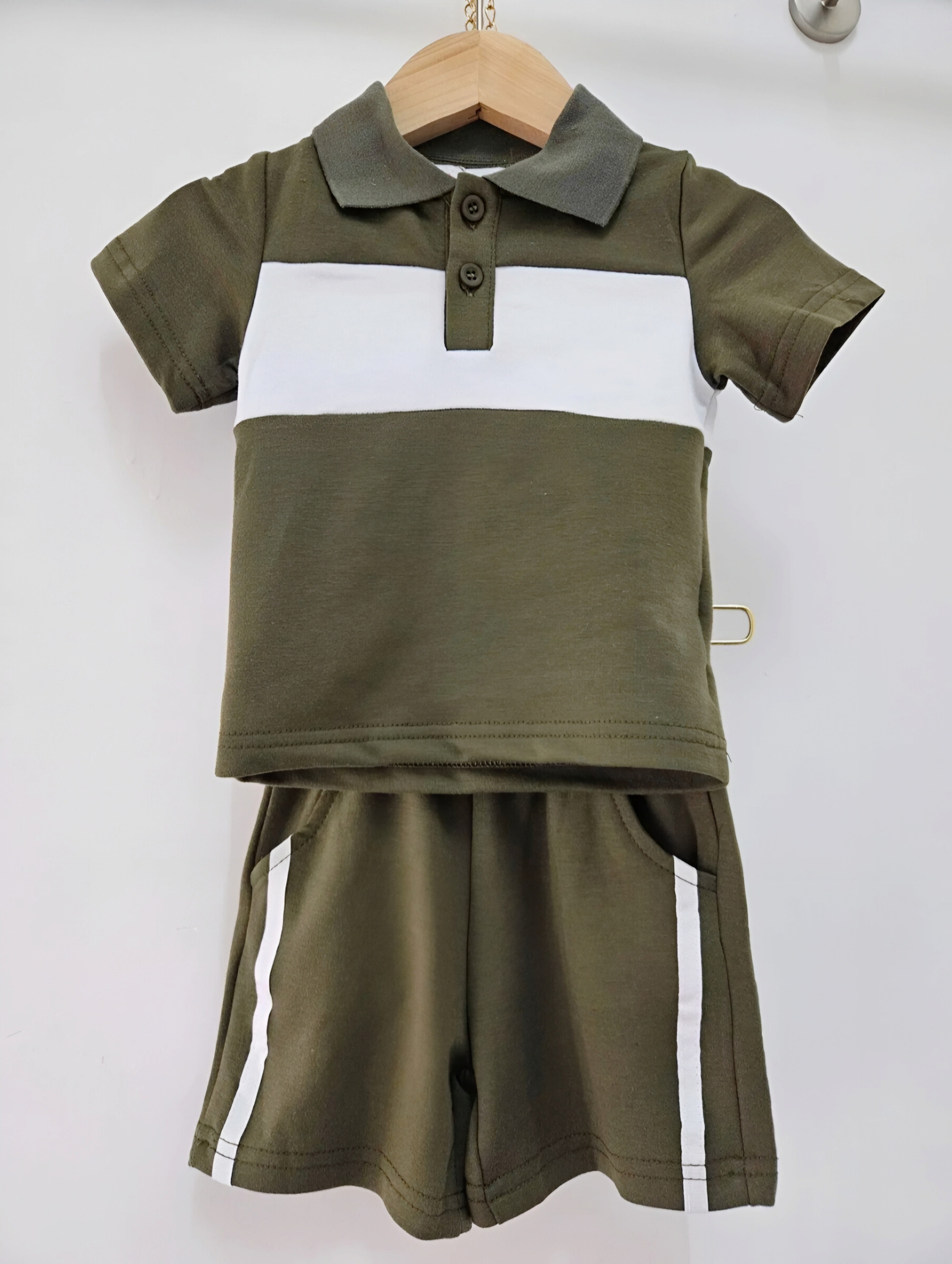Wholesaler Chicaprie - Set T-shirt Polo colo buttons and baby boy sports band