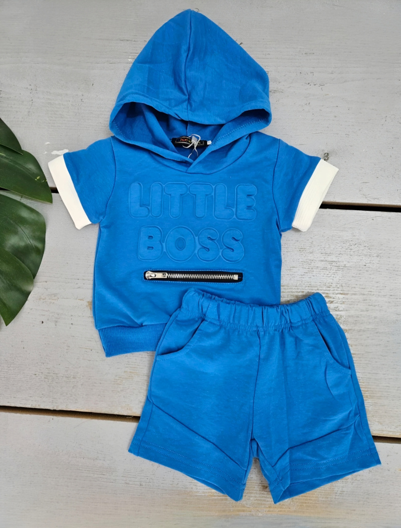 Wholesaler Chicaprie - Hooded Sweatshirt Small Sleeve Short Pocket Zip And Uni Sport Baby Boy Sport