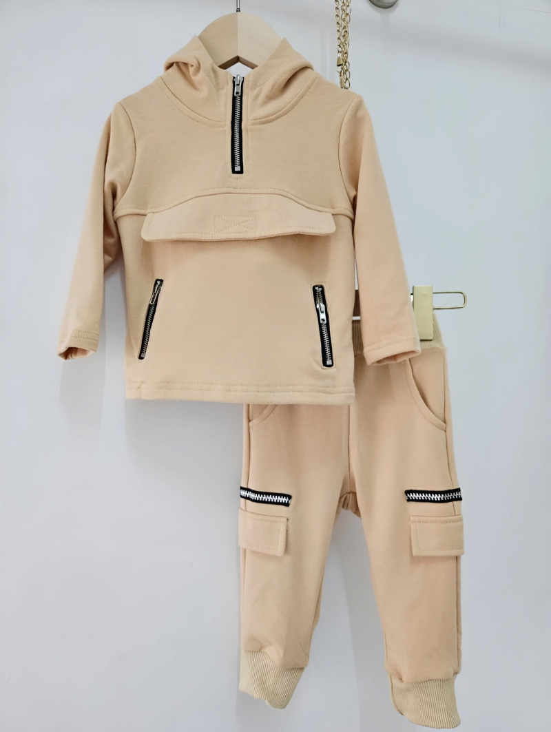 Grossista Chicaprie - Spaccata con cappuccio Falsa tasca falsa e un bambino sportivo unita