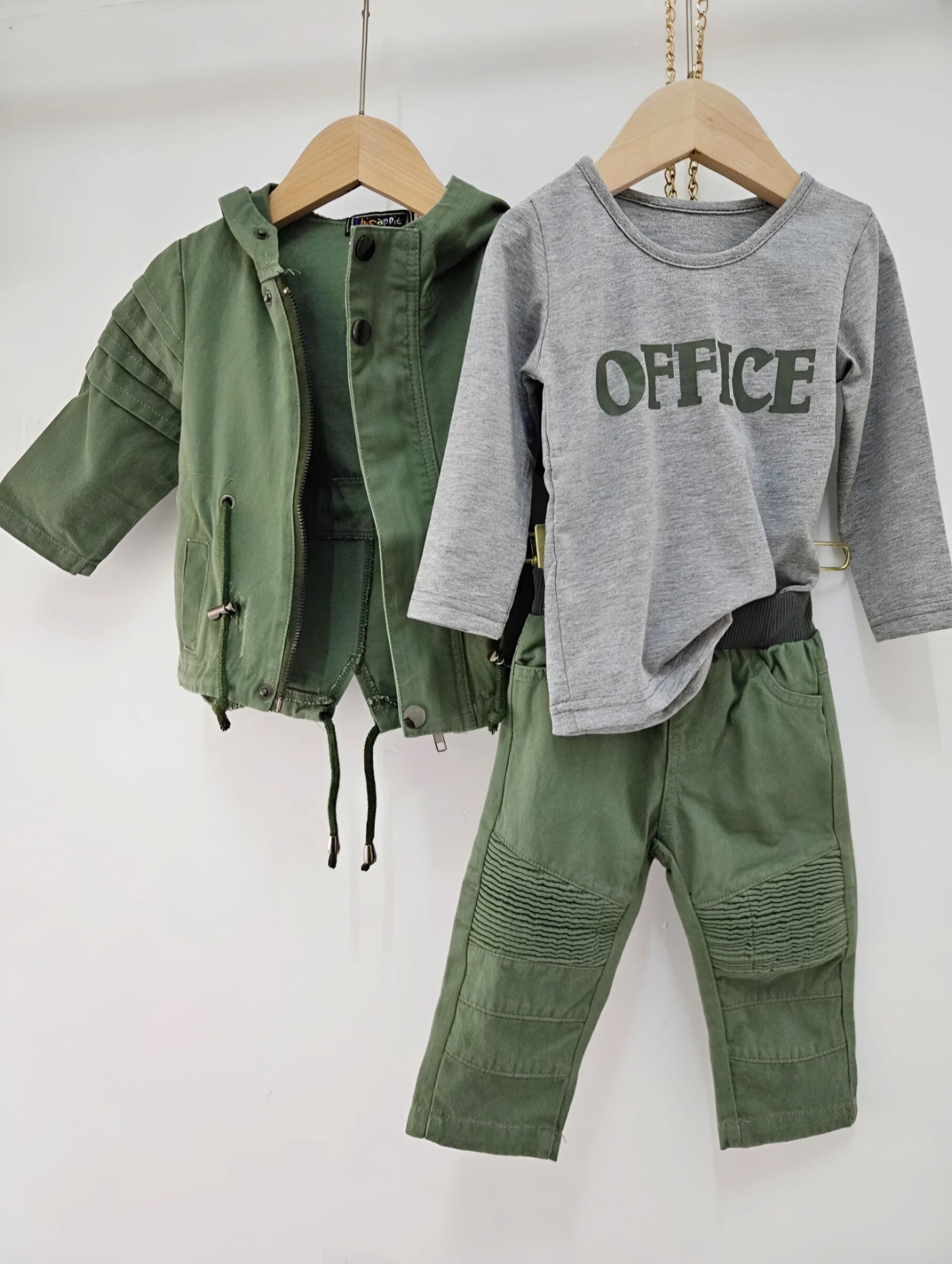 Wholesaler Chicaprie - Baby Boy's Plain Urban Jacket And Pants Set