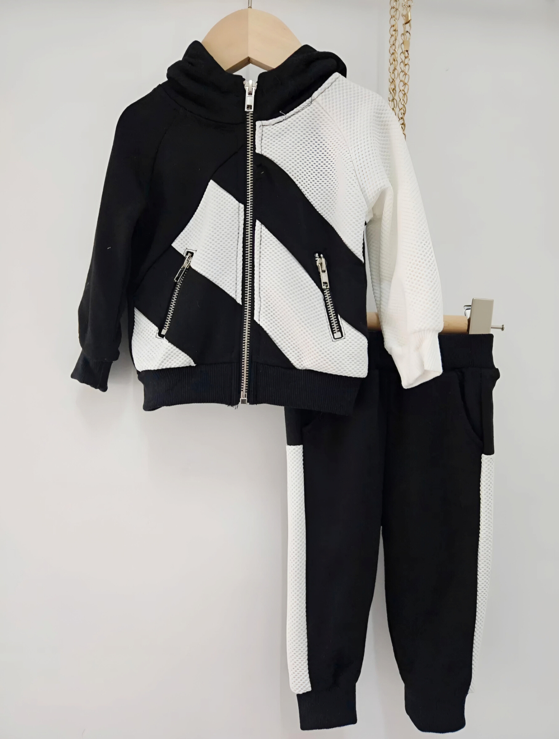 Mayorista Chicaprie - Conjunto deportivo bicolor para bebé niño, compuesto por chaleco y pantalones de jogging con bandas