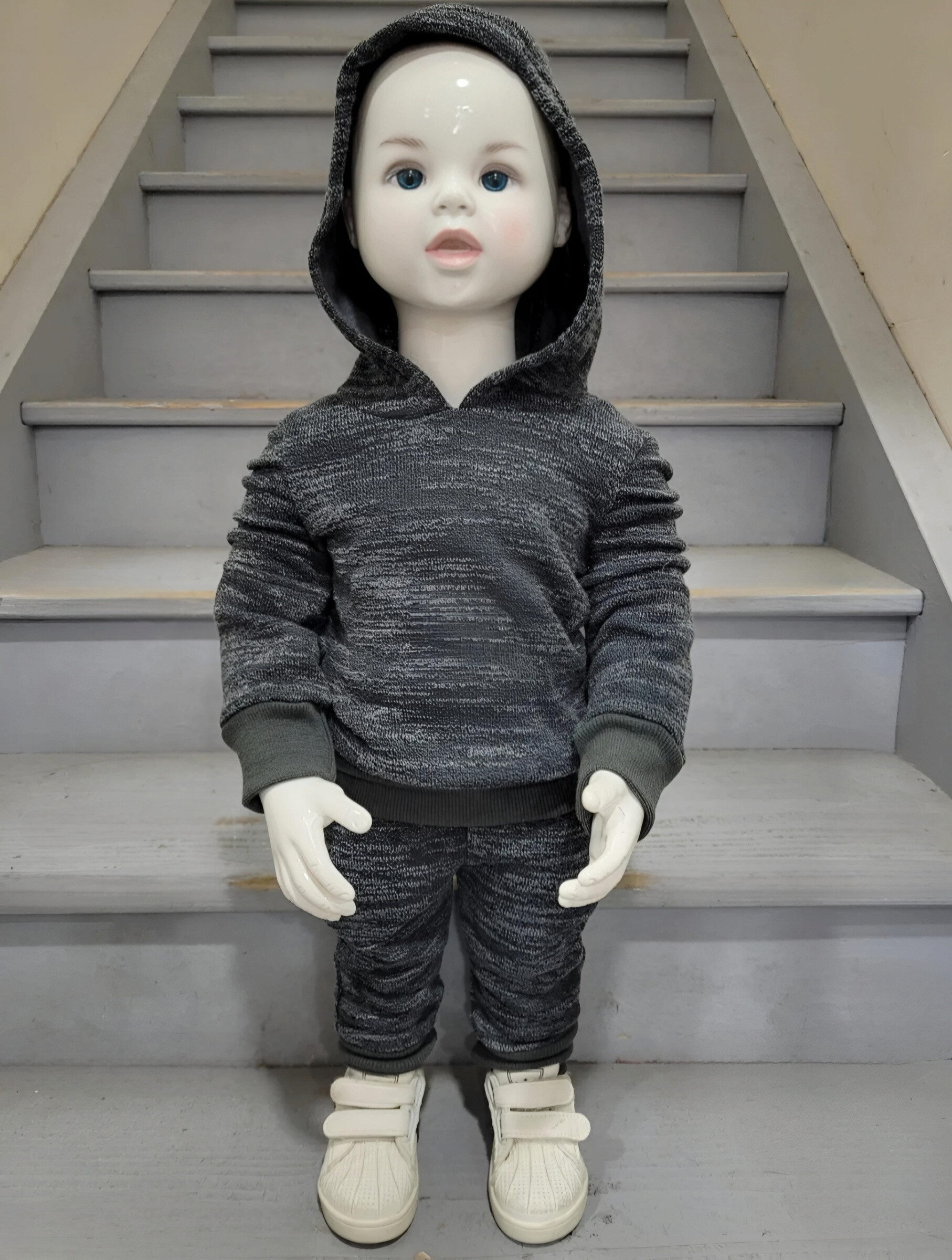 Mayorista Chicaprie - Conjunto de jogger y sudadera deportiva con capucha y degradado liso y ligero para bebé niño
