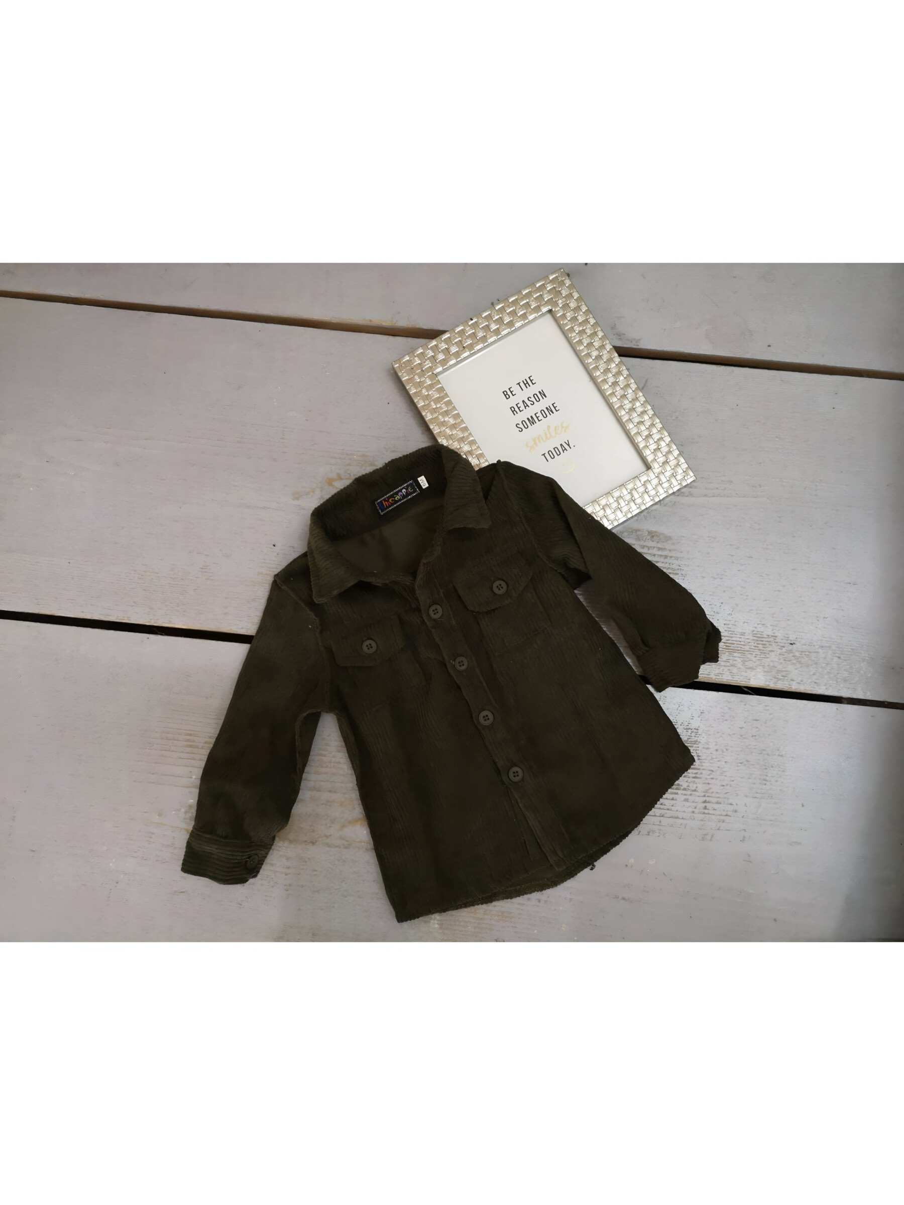 Grossiste Chicaprie - Surchemise Manches Longues Avec Boutons En Velours Côtelé Unie Bébé Garçon