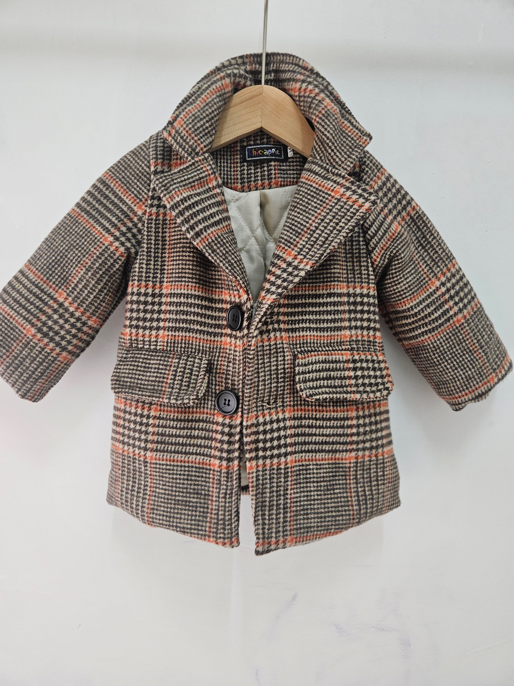 Wholesaler Chicaprie - Striped and checked trench coat with buttons for baby boy