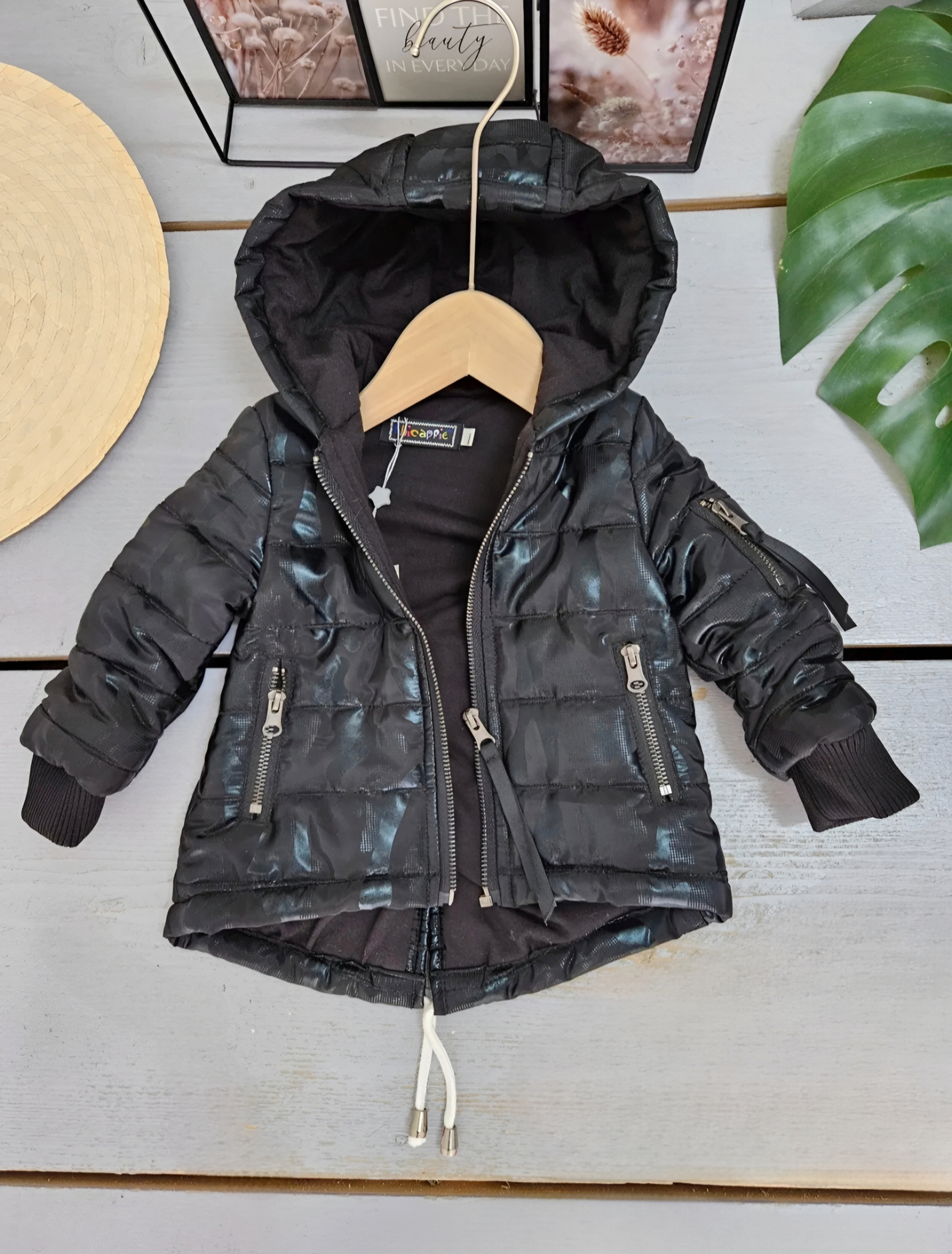 Wholesaler Chicaprie - Baby Boy's Camouflage Relief Hooded Down Jacket with Zip