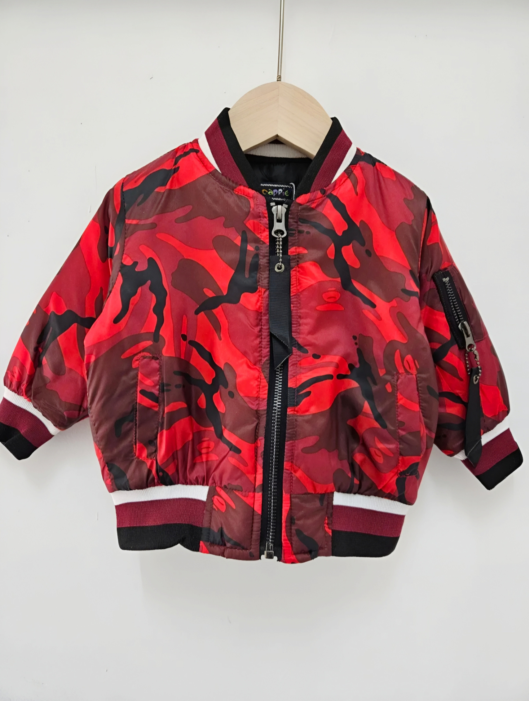 Grossista Chicaprie - Giubbotto bomber stile mimetico con cerniera e tasca sulla manica per neonati unisex