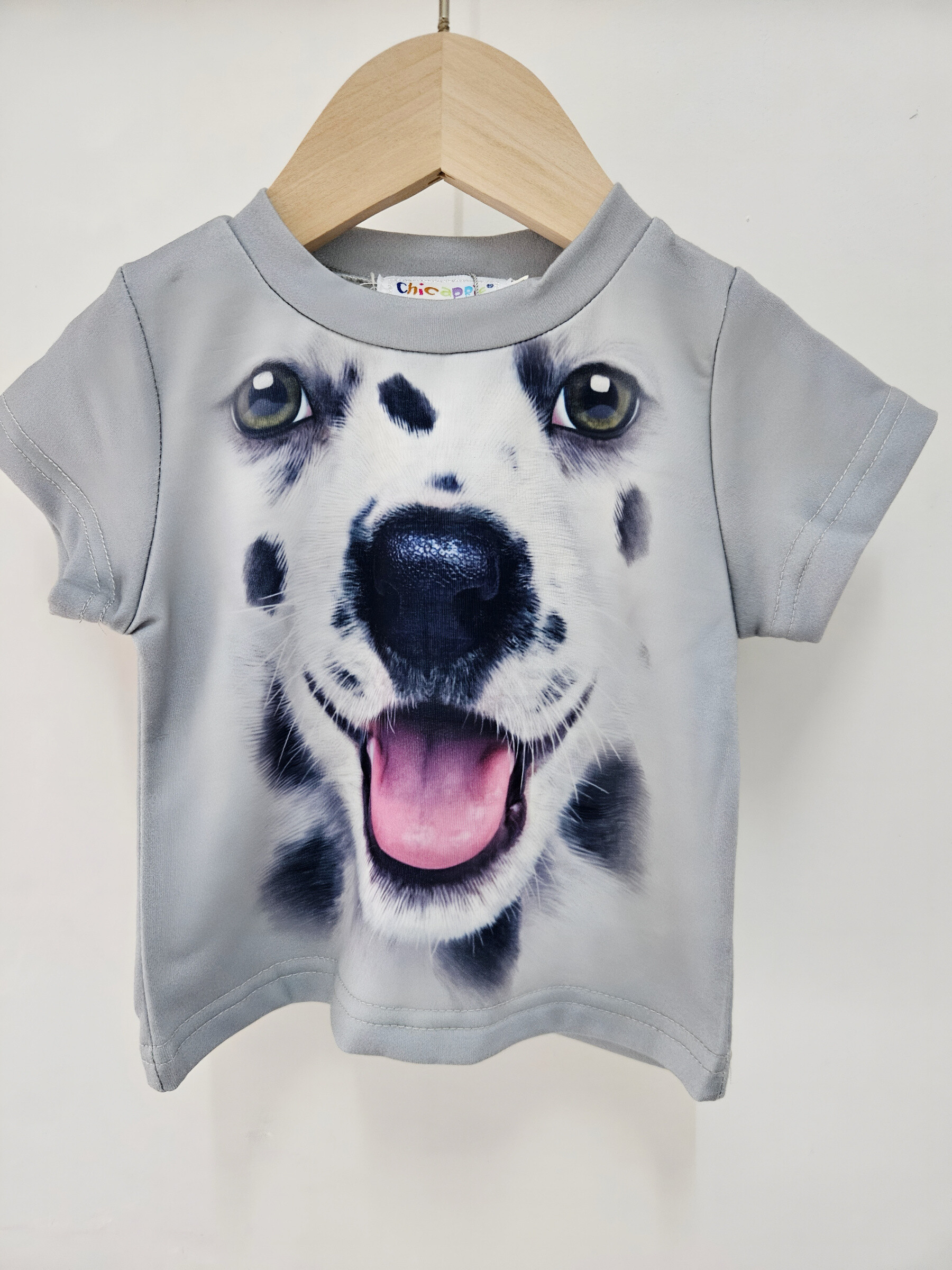 Grossiste Chicaprie - Tee-Shirt Manches Courte Imprimé Chien Style Urbain Bébé Garçon