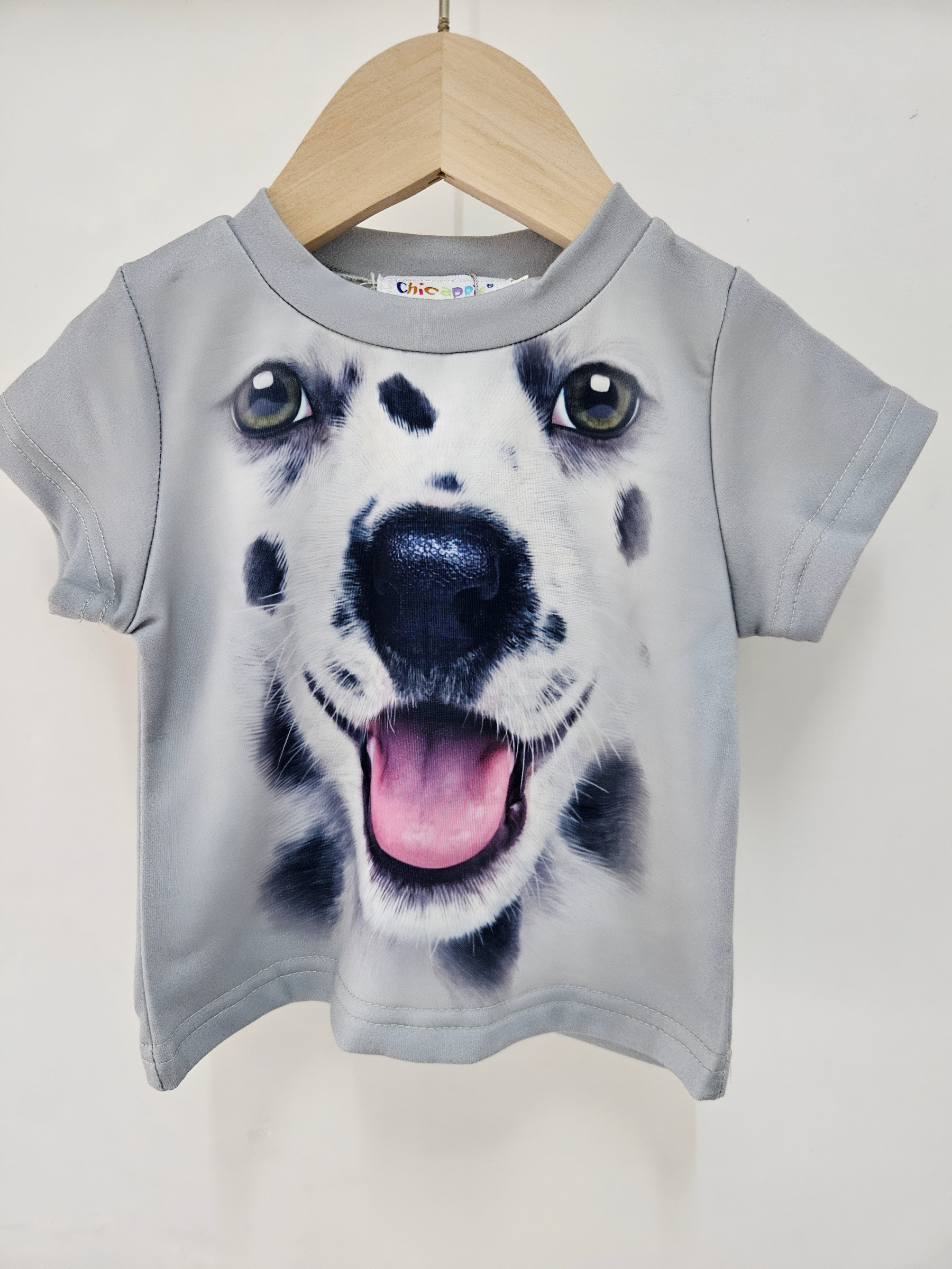 Wholesaler Chicaprie - Short-sleeved t-shirt with dog print, urban style for baby boy