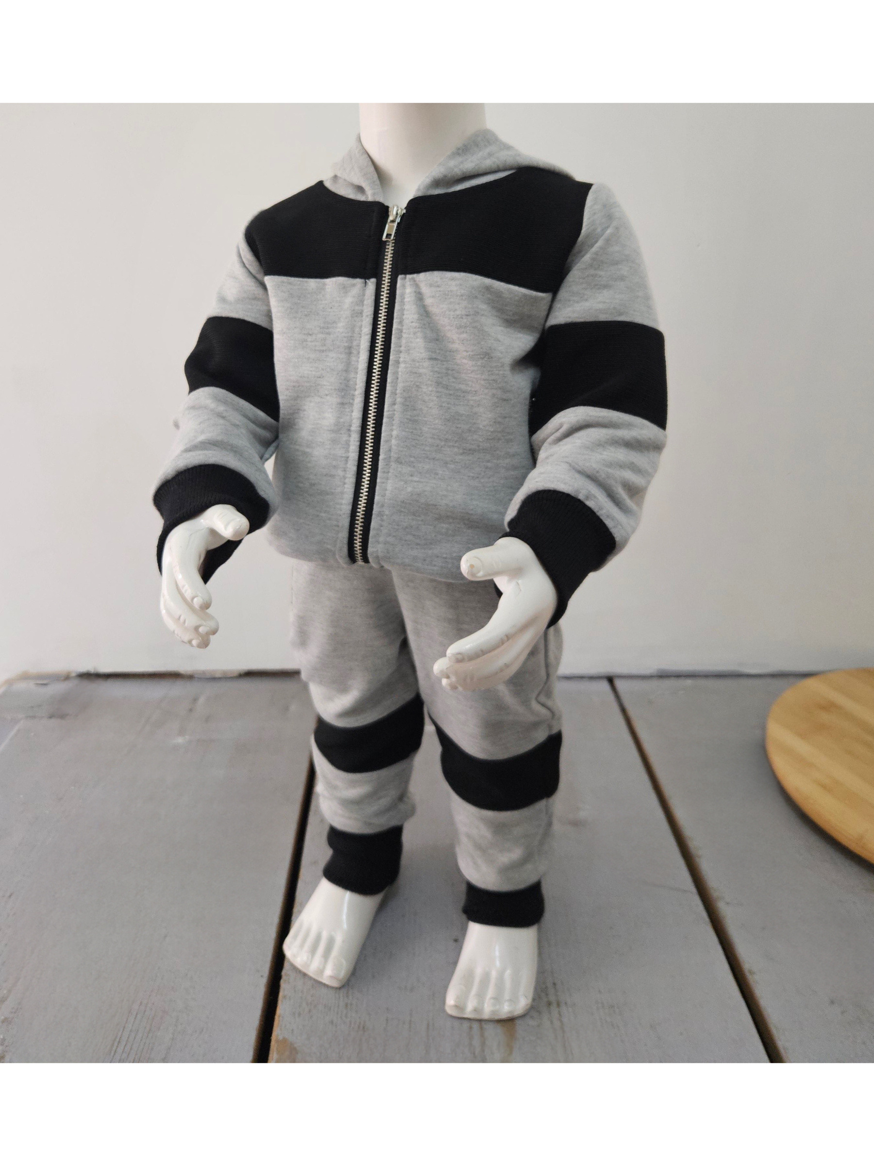 Wholesaler Chicaprie - Baby boy two-tone zip hoodie and jogger set