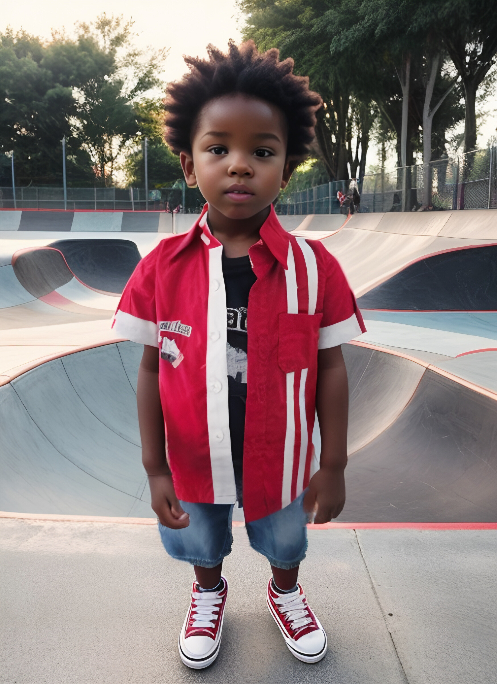 Grossiste Chicaprie - Ensemble Chemise Et Short Jean Style Urbain Skate Avec Casquette Bébé Garçon