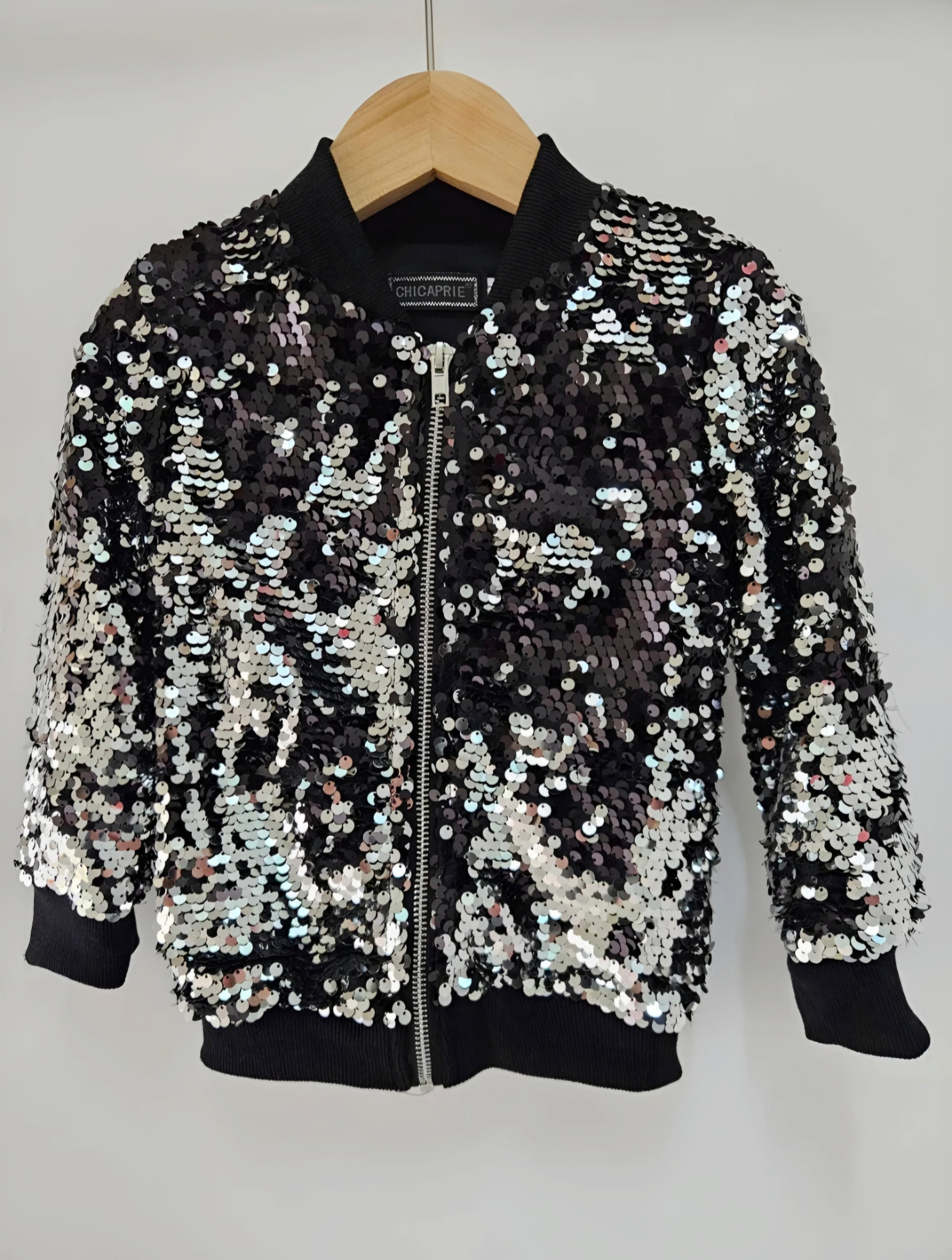 Grossiste Chicaprie - Gilet Paillettes Brillantes Manches Longues Fête Soirée Fille