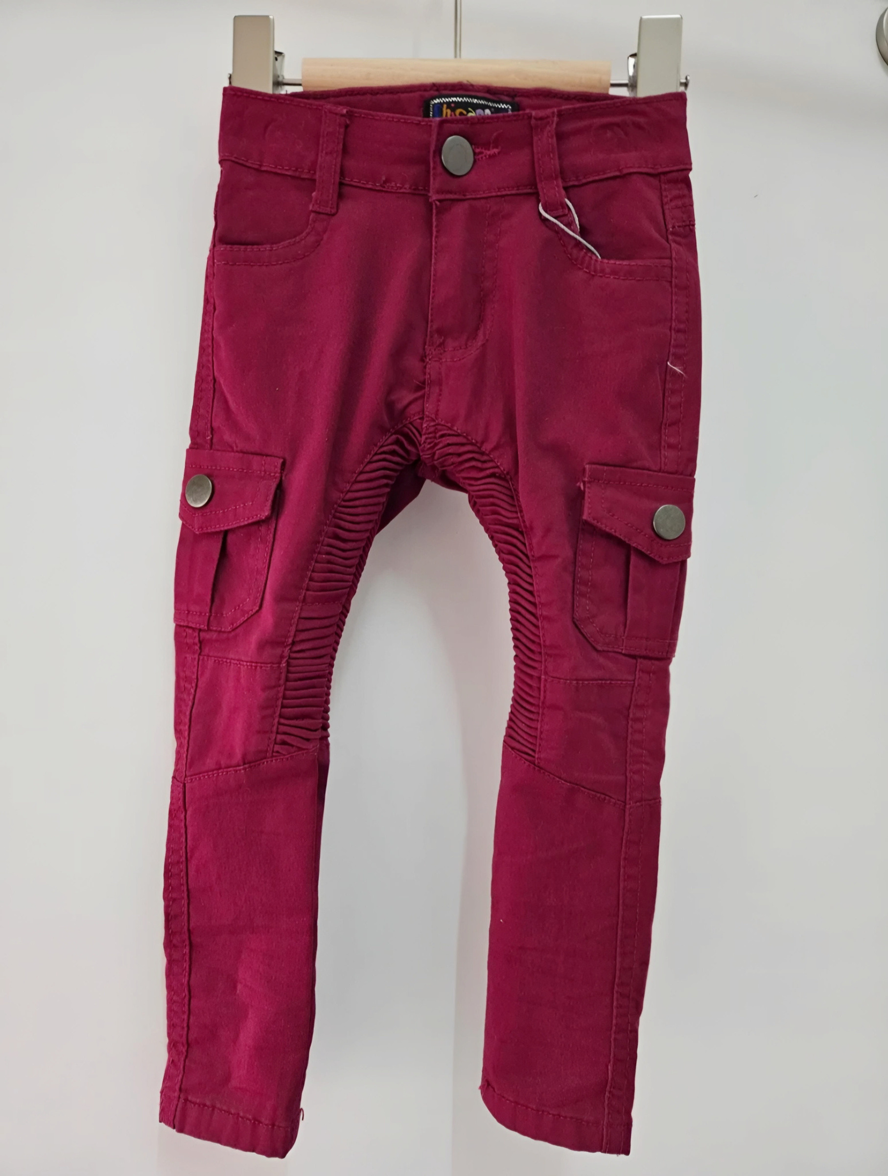 Grossiste Chicaprie - Jean Cargo Urban Zip Et Bouton Uni Avec Pliures Garçon