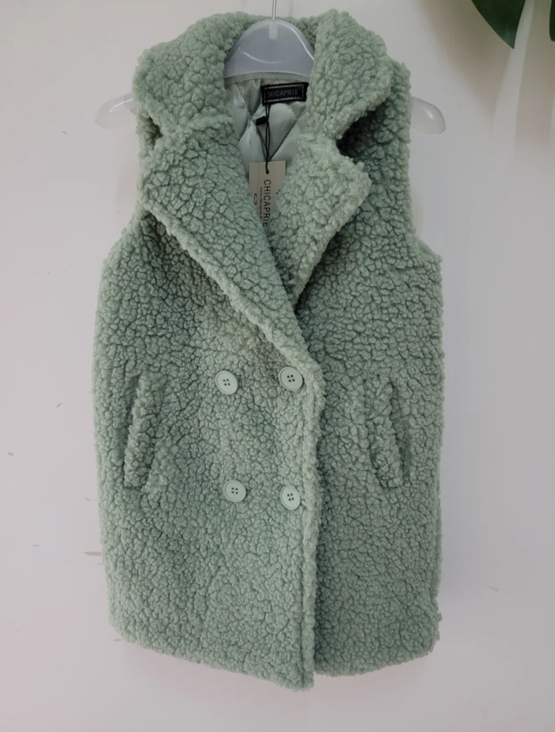 Mayorista Chicaprie - Chaqueta de niña lisa sin mangas con botones Moumoute