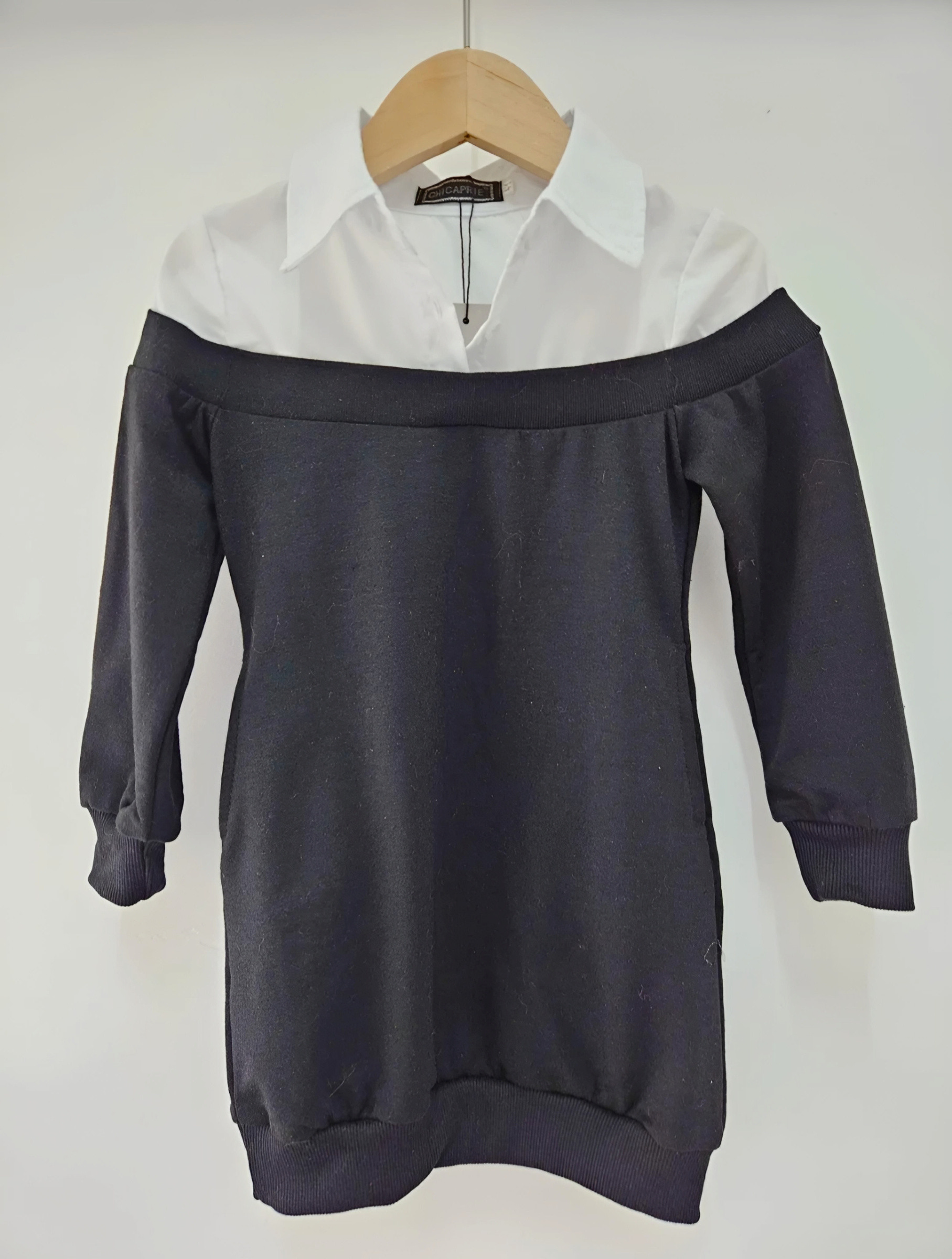 Wholesaler Chicaprie - Girl's Long Sweater Top Shirt And Plain Long Sleeve Bottoms