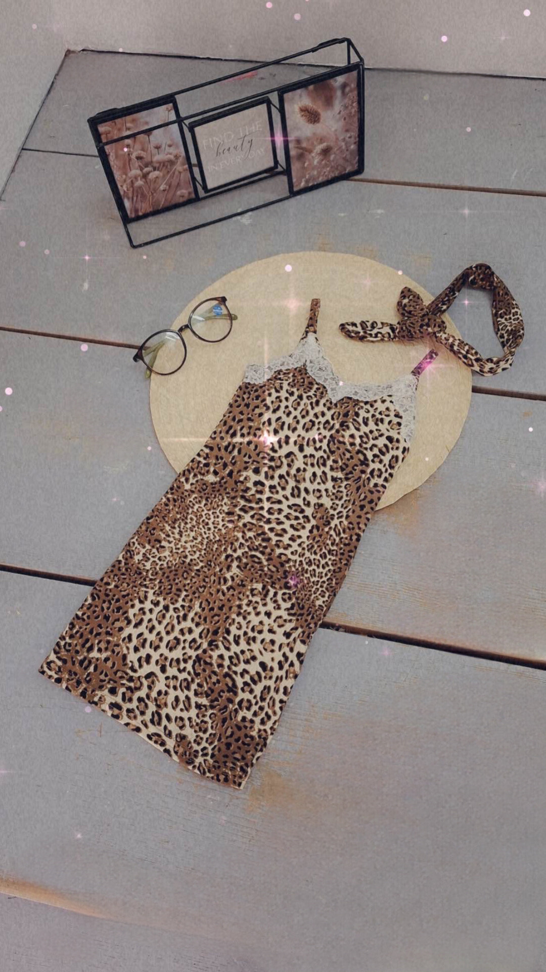 Grossista Chicaprie - Abito leggero a spalline con pizzo e stampa leopardata ragazza