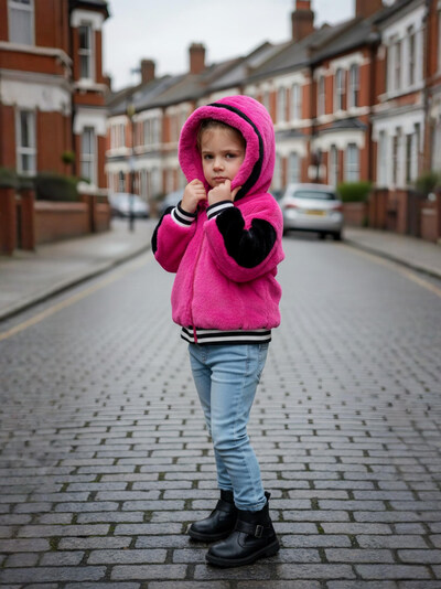 Grossista Chicaprie - Gilet sportivo old school da ragazza con zip e cappuccio in ecopelliccia Grossista Chicaprie - Gilet sportivo old school da ragazza con zip e cappuccio in ecopelliccia