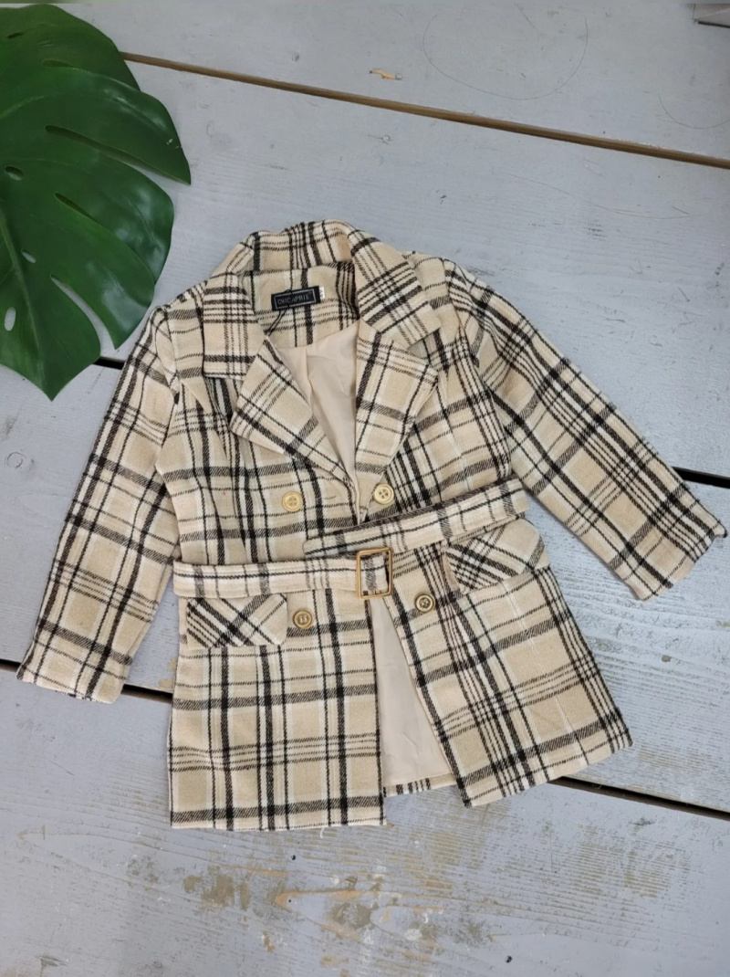 Wholesaler Chicaprie - Girls' Classic British Style Checked Jacket