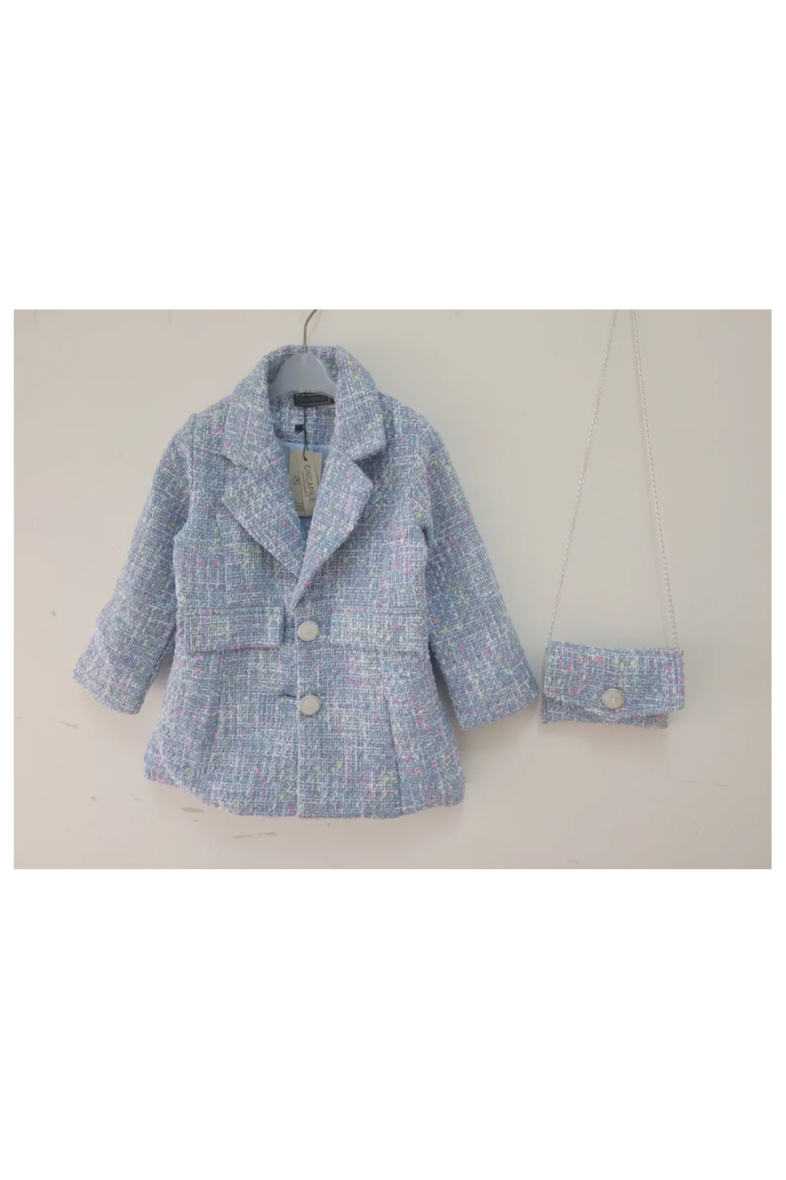 Wholesaler Chicaprie - Girls' Plain Tweed Jacket and Winter Bag