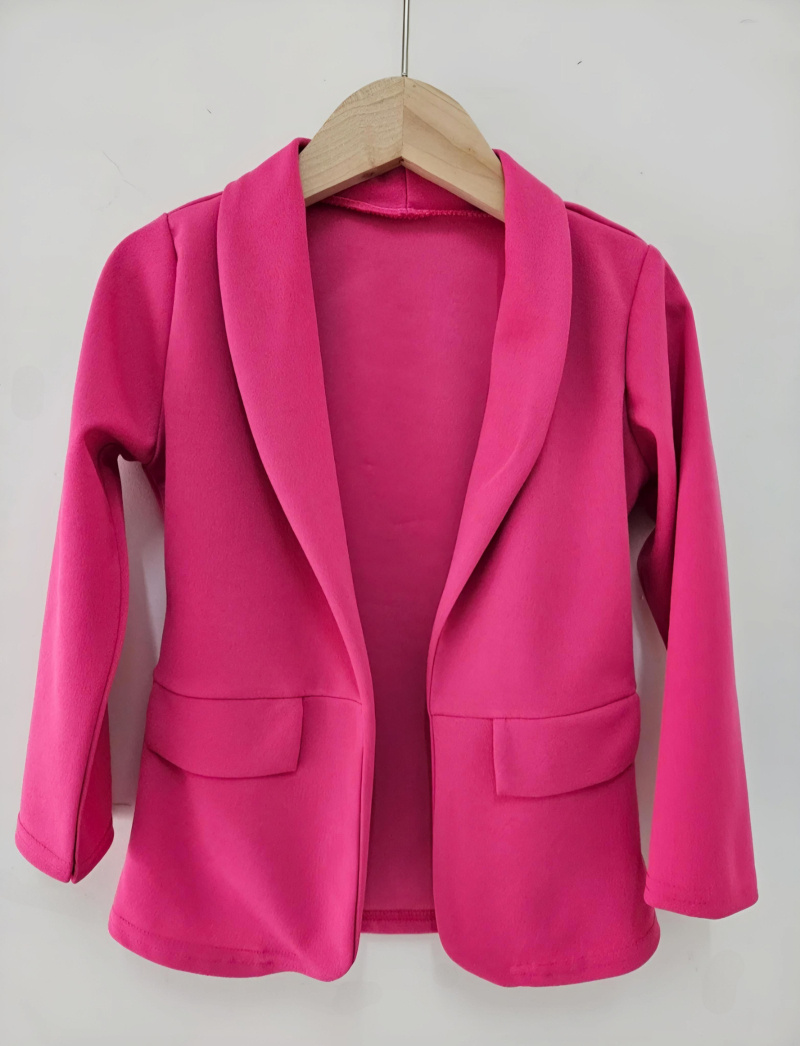 Wholesaler Chicaprie - Solid Blazer Long Sleeves Faux Pockets Classic Girl's