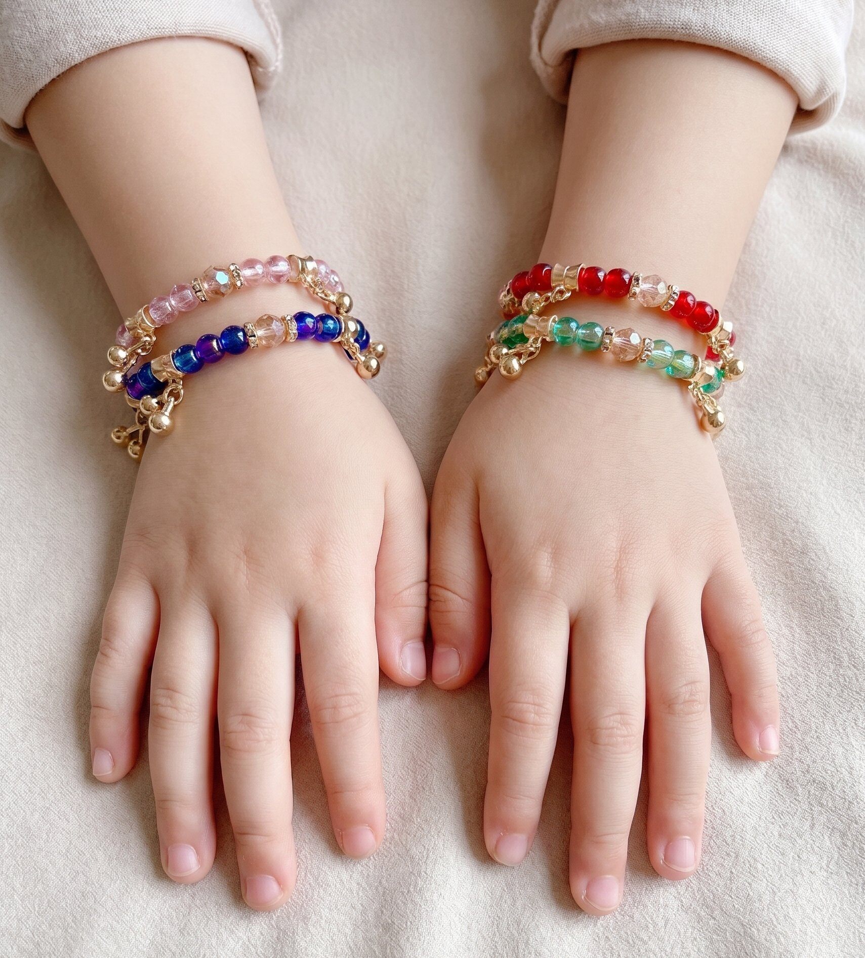 Grossiste D Bijoux - Bracelets enfant perles multicolores
