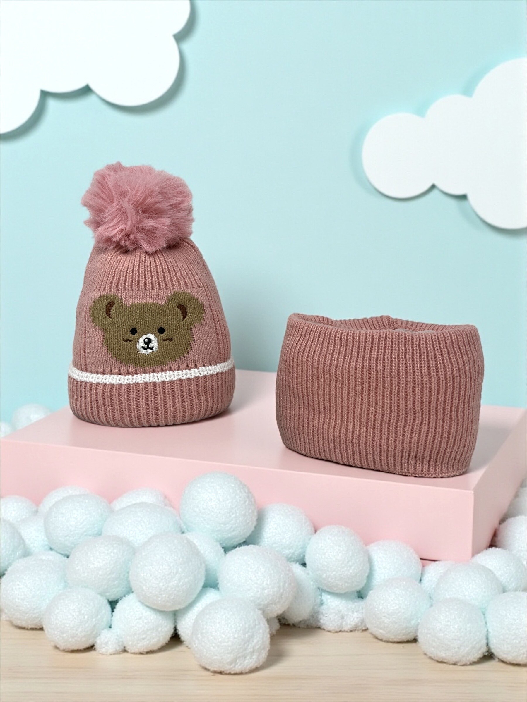 Grossiste DH DIFFUSION - Bonnet Cache cou Ensemble Enfant - Oursons