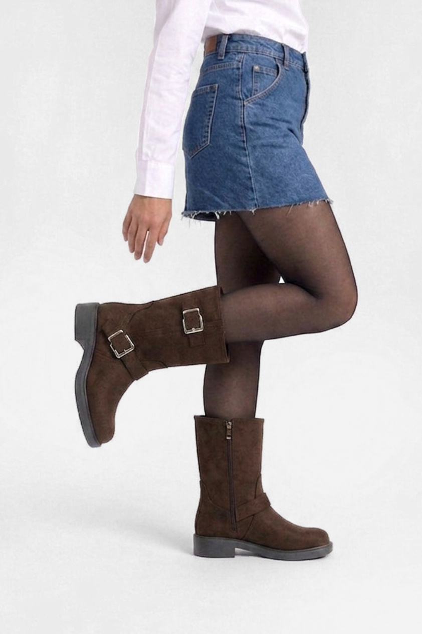 Grossiste Doremi - Bottines enfants style Biker à double boucle