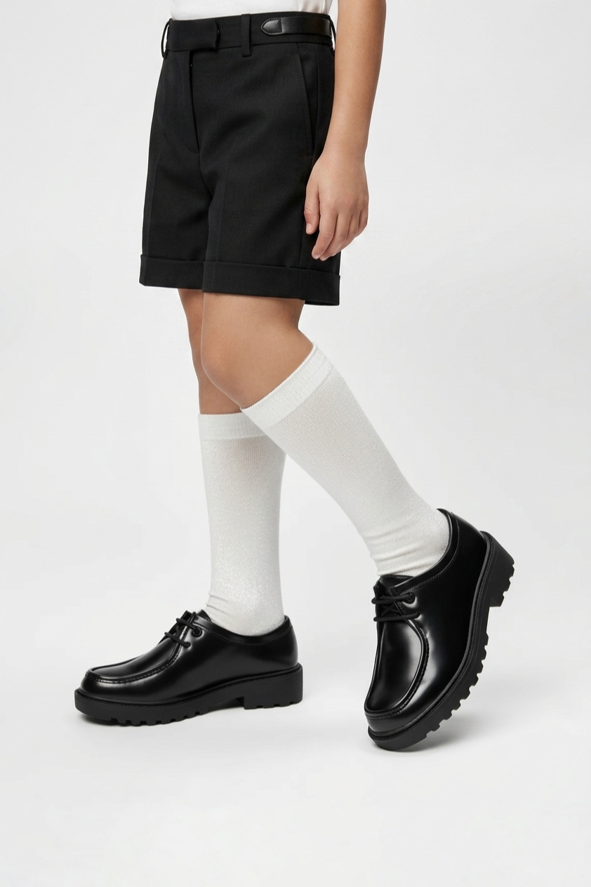 Großhändler Doremi - Schwarze elegante Derbyschuhe für Kinder